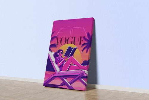 retrowave vogue, pop art, beauty, sunshine, art, kanvas tablo