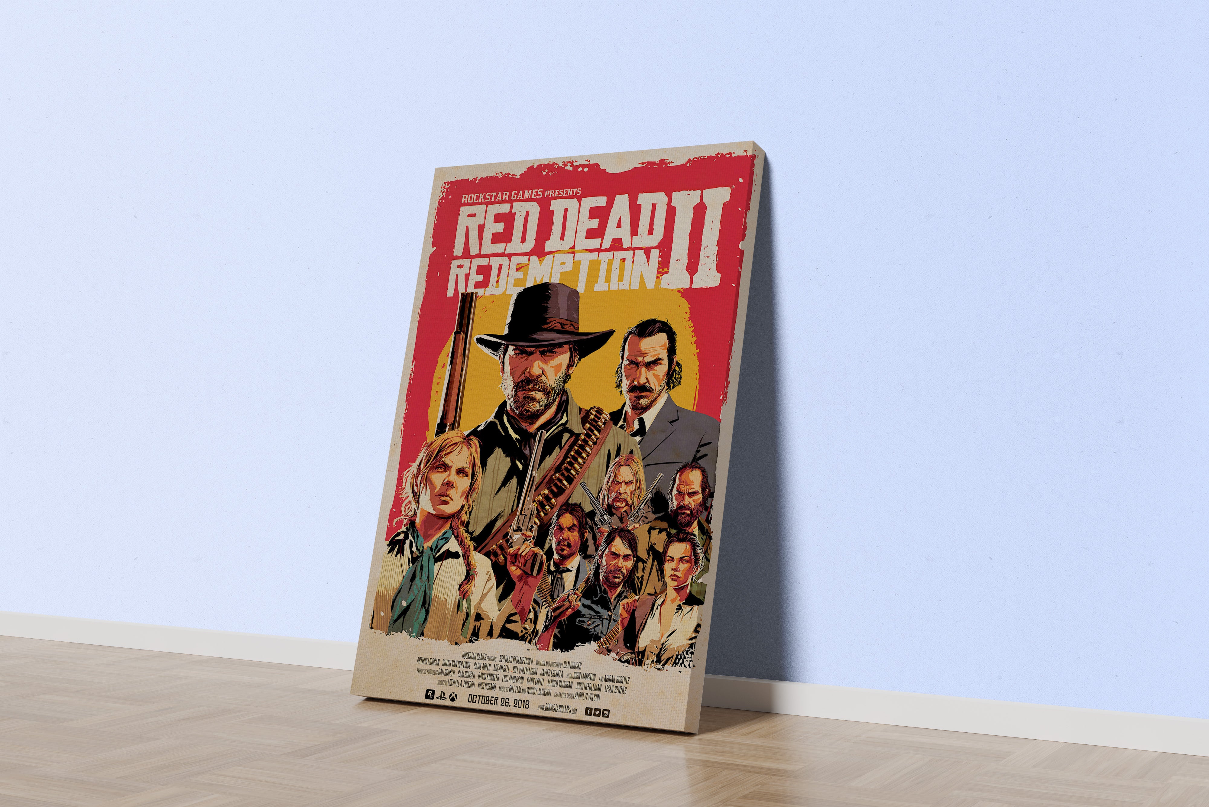 pc game, rdr 2 model 2, gaming art, art, kanvas tablo
