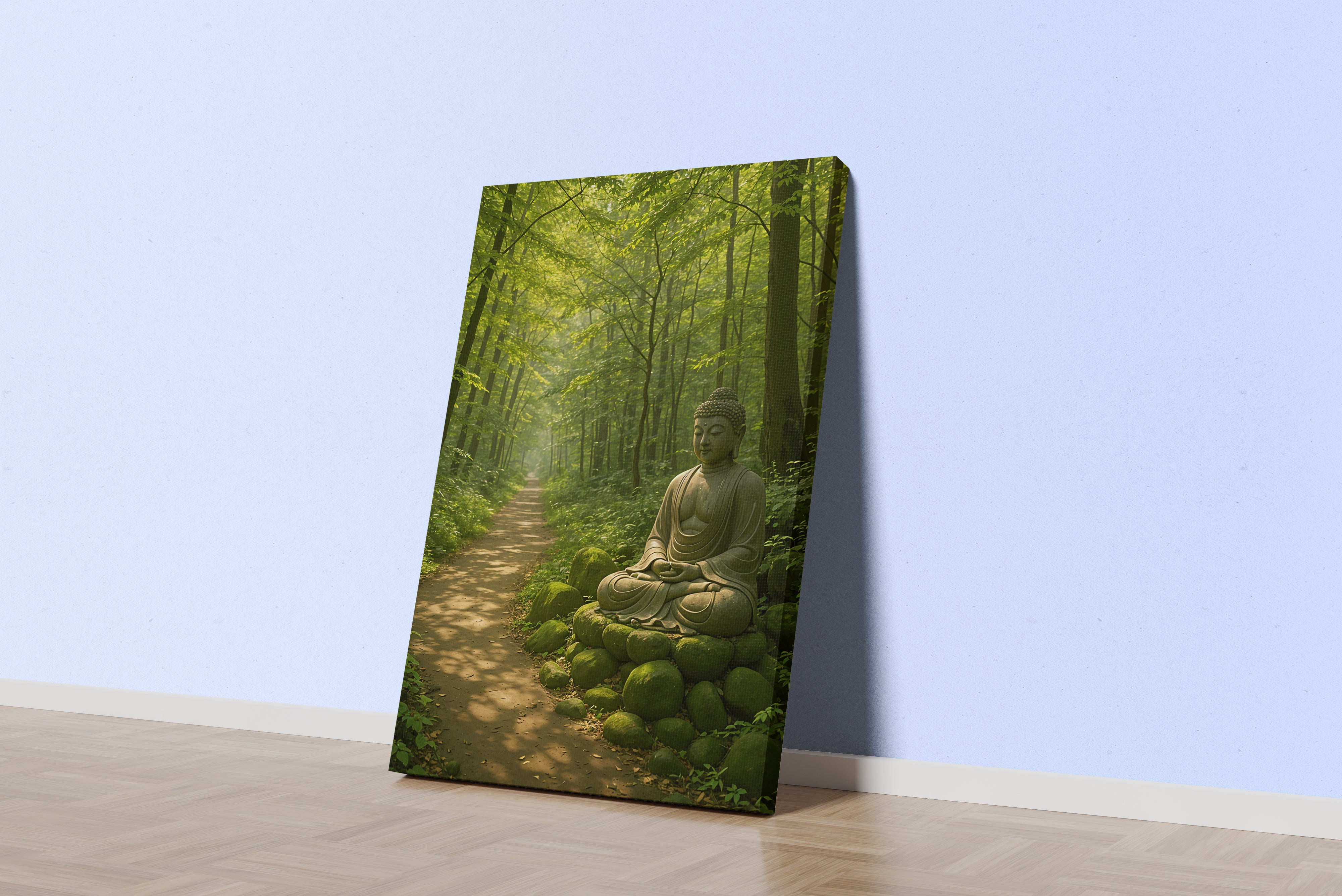 ai creation, Buddha in the forest, ai art, art, kanvas tablo
