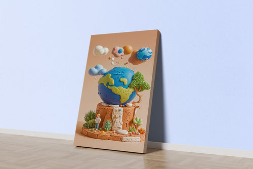 ai creation, planetary system made of dough, ai art, art, kanvas tablo
