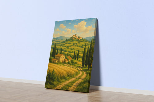 ai creation, the house in the middle of the fields model 2, ai art, art, kanvas tablo