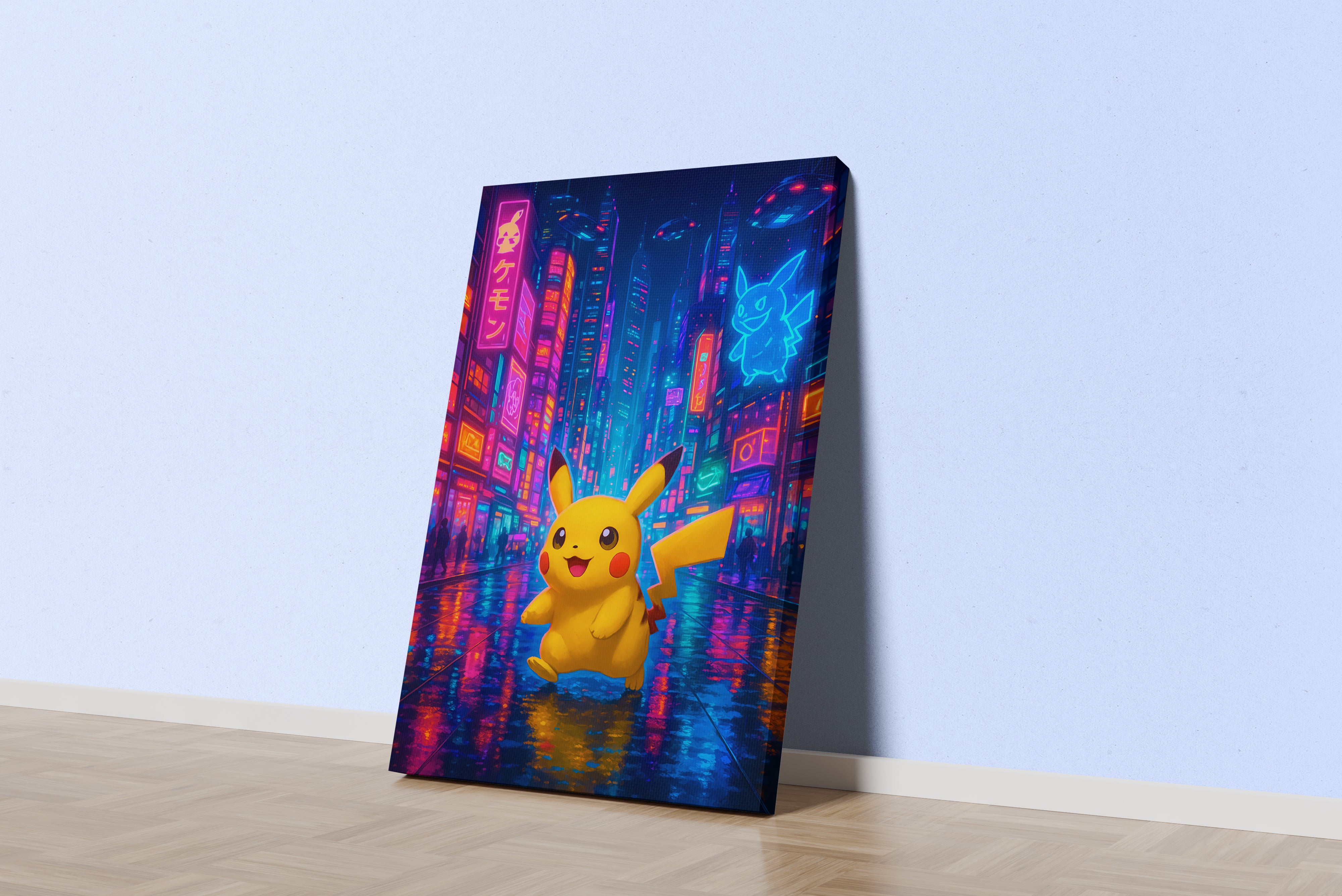 ai creation, Cyberpunk Pikachu, kid, ai art, art, kanvas tablo