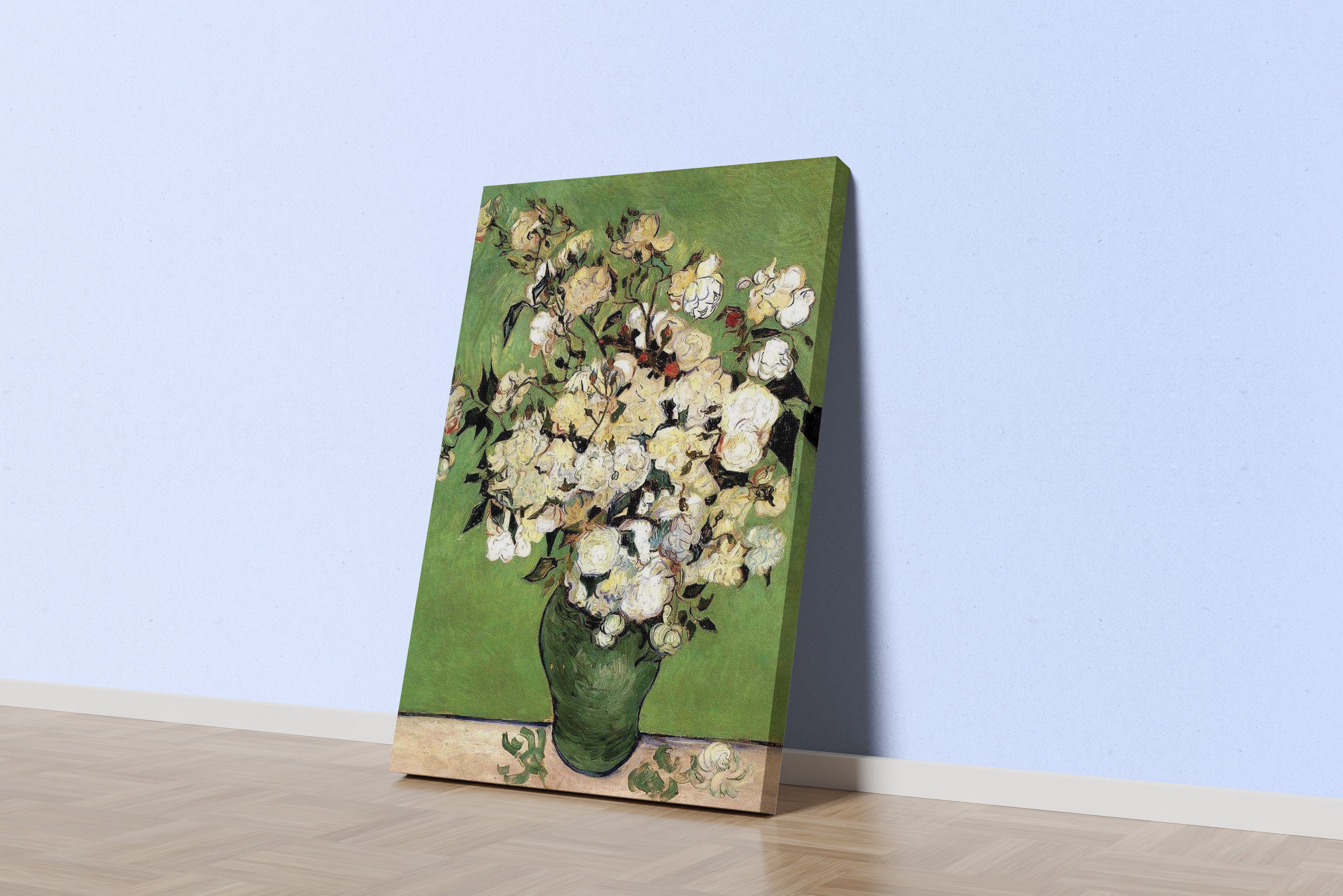 Vincent van Gogh Beyaz Güller Vazoda Kanvas Tablo