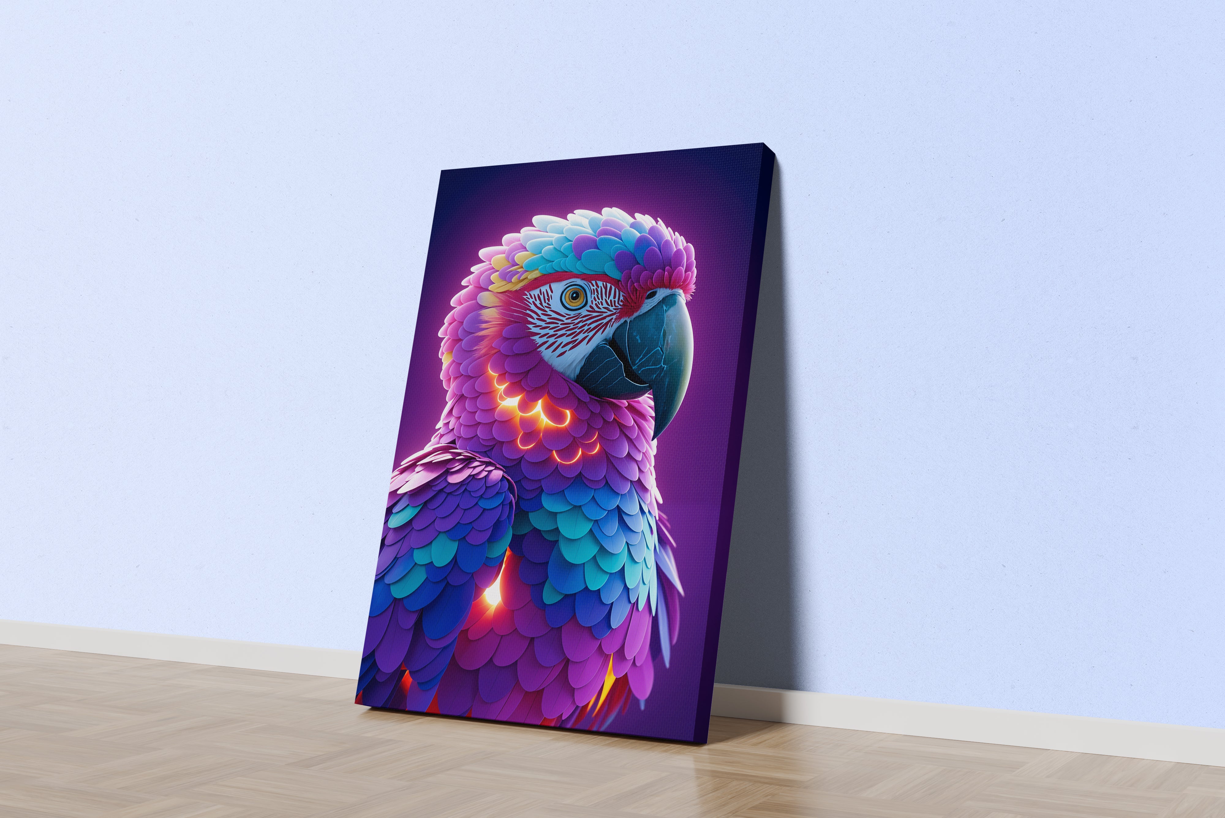 ai creation, colorful parrot, ai art, art, kanvas tablo