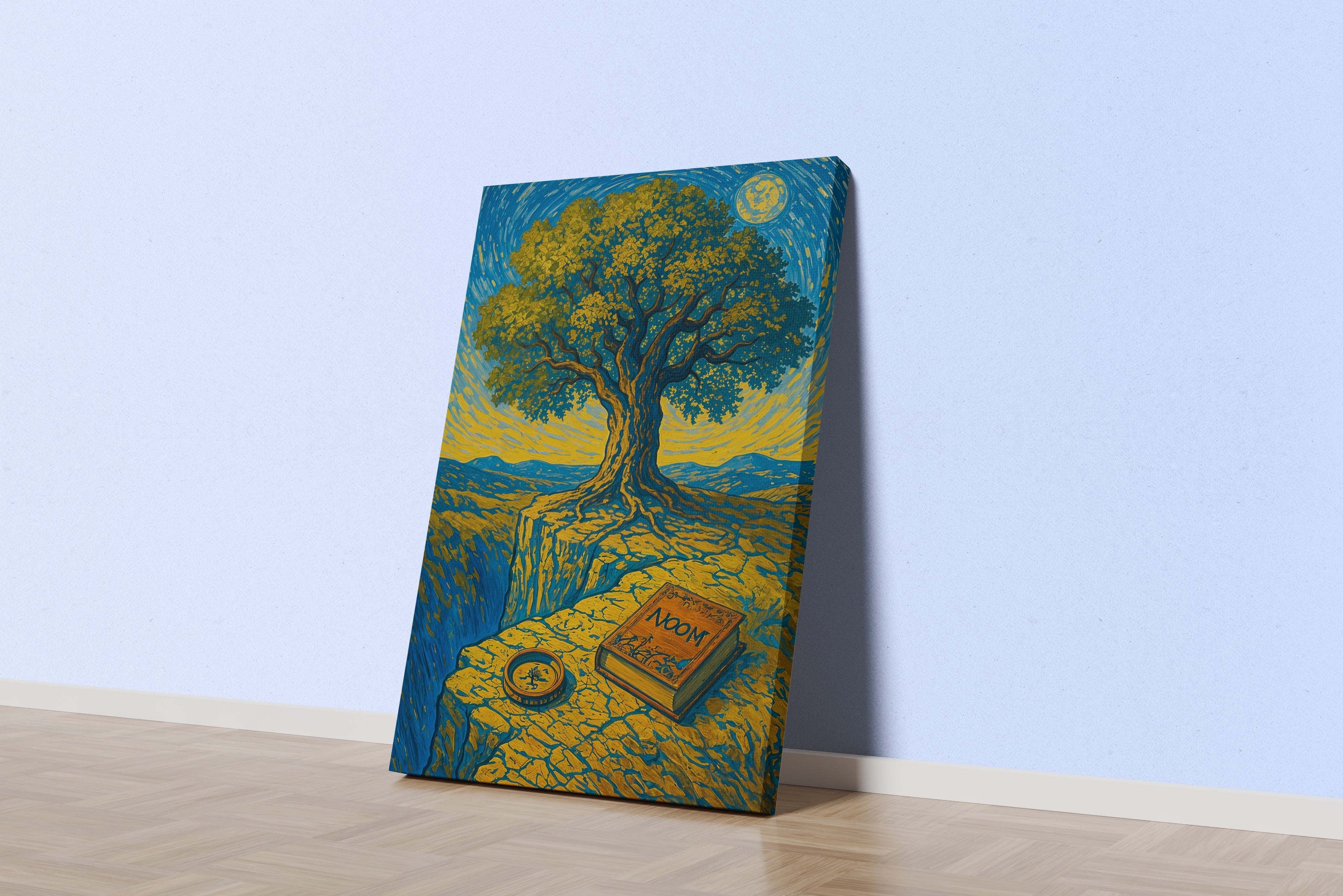 ai creation, Van Gogh-themed forest, ai art, art, kanvas tablo