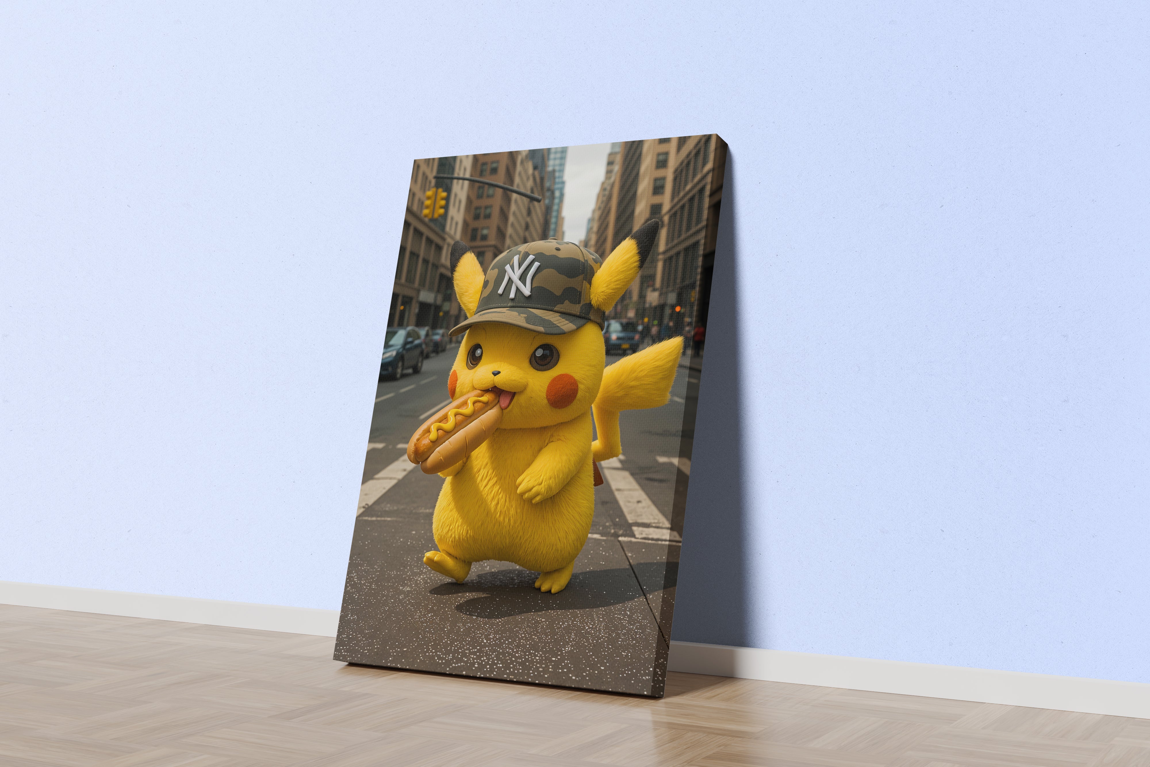 ai creation, Pikachu in a cap, kid, ai art, art, kanvas tablo
