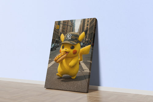 ai creation, Pikachu in a cap, kid, ai art, art, kanvas tablo