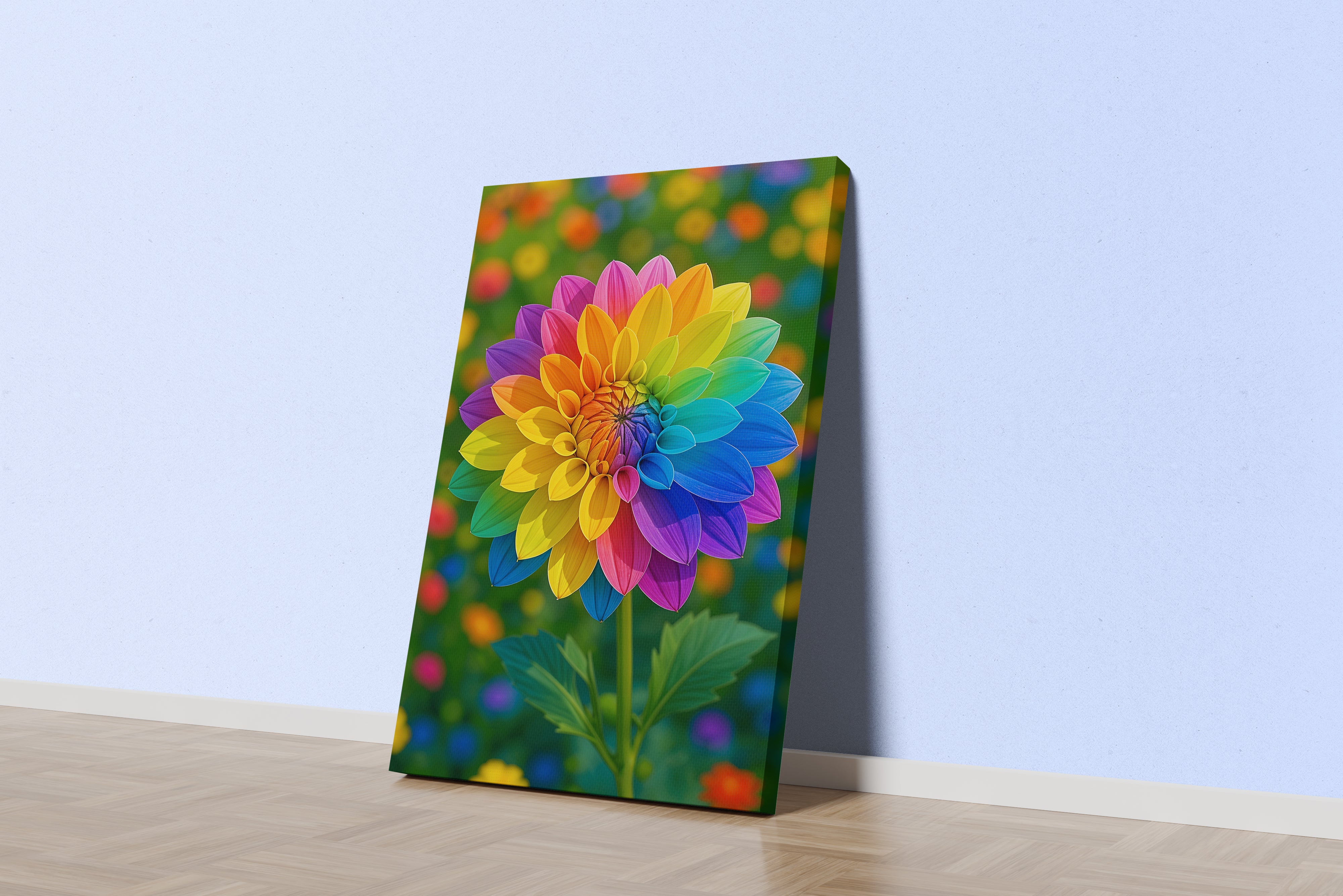 ai creation, flower motif, colorful, ai art, art, kanvas tablo