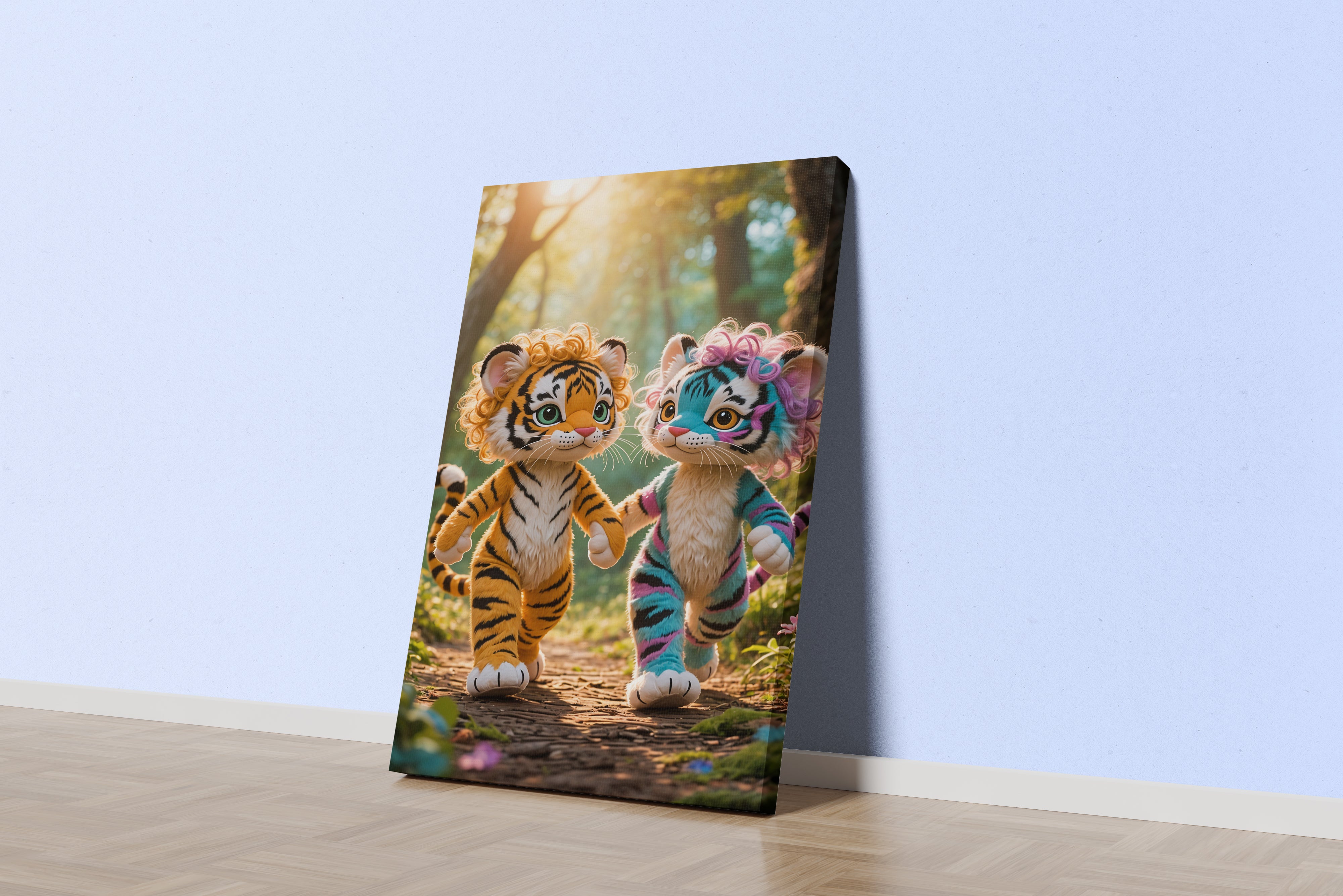 ai creation, baby doll model 5, kid, tiger, ai art, art, kanvas tablo