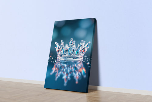 ai creation, crystal crown and its reflection, ai art, art, kanvas tablo