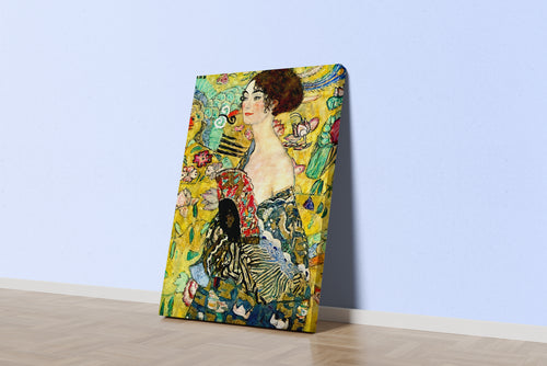 Gustav Klimt Lady with Fan Kanvas Tablo