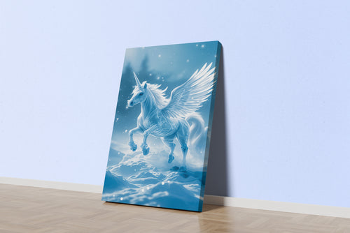 ai creation, unicorn in the ice, unicorn, pet, ai art, art, kanvas tablo