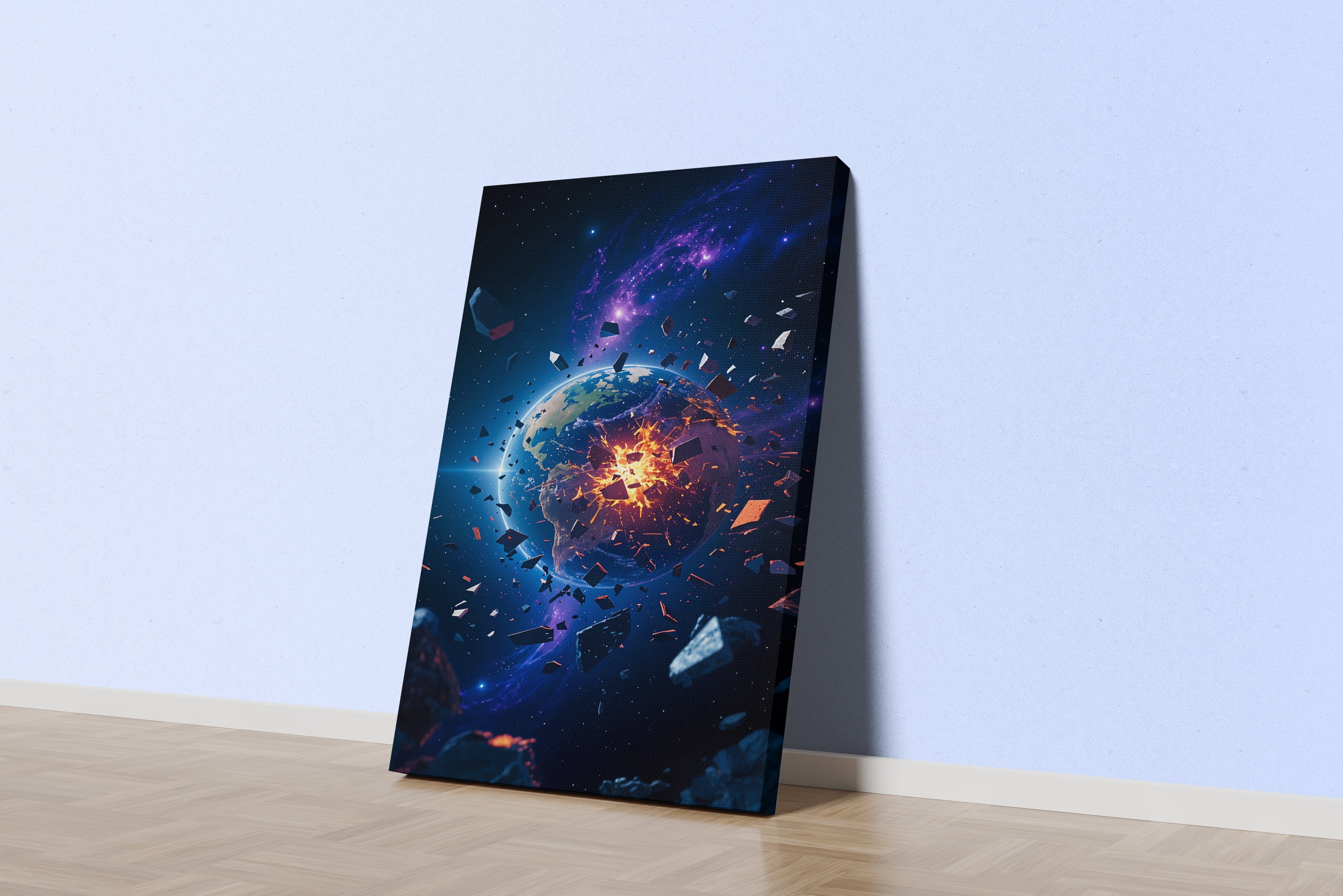 ai creation, as the world explodes, andromeda, ai art, art, kanvas tablo