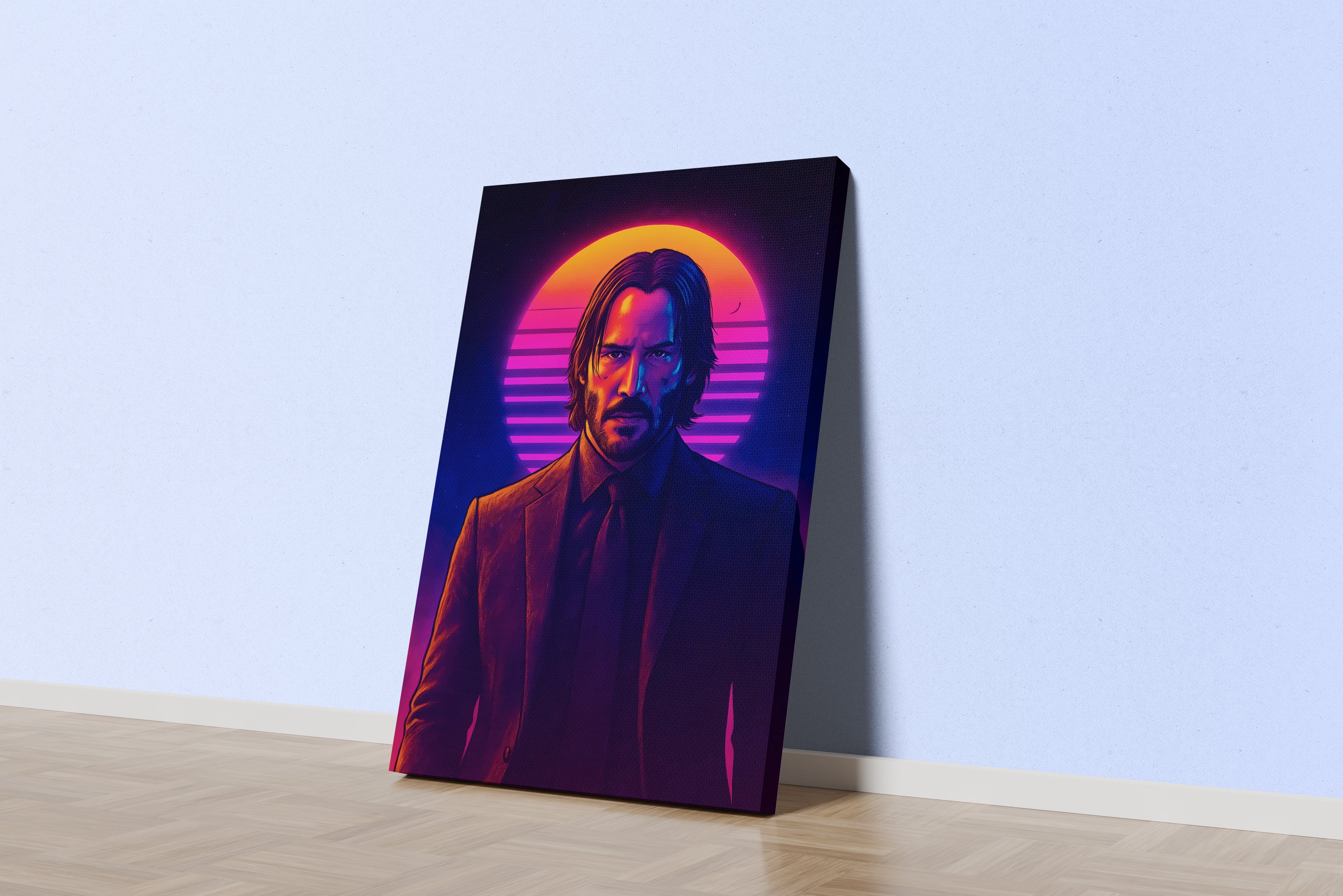 ai creation, Cyberpunk John Wick, ai art, art, kanvas tablo