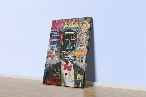 Jean-Michel Basquiat Crowned Portrait Pop Art Kanvas Tablo