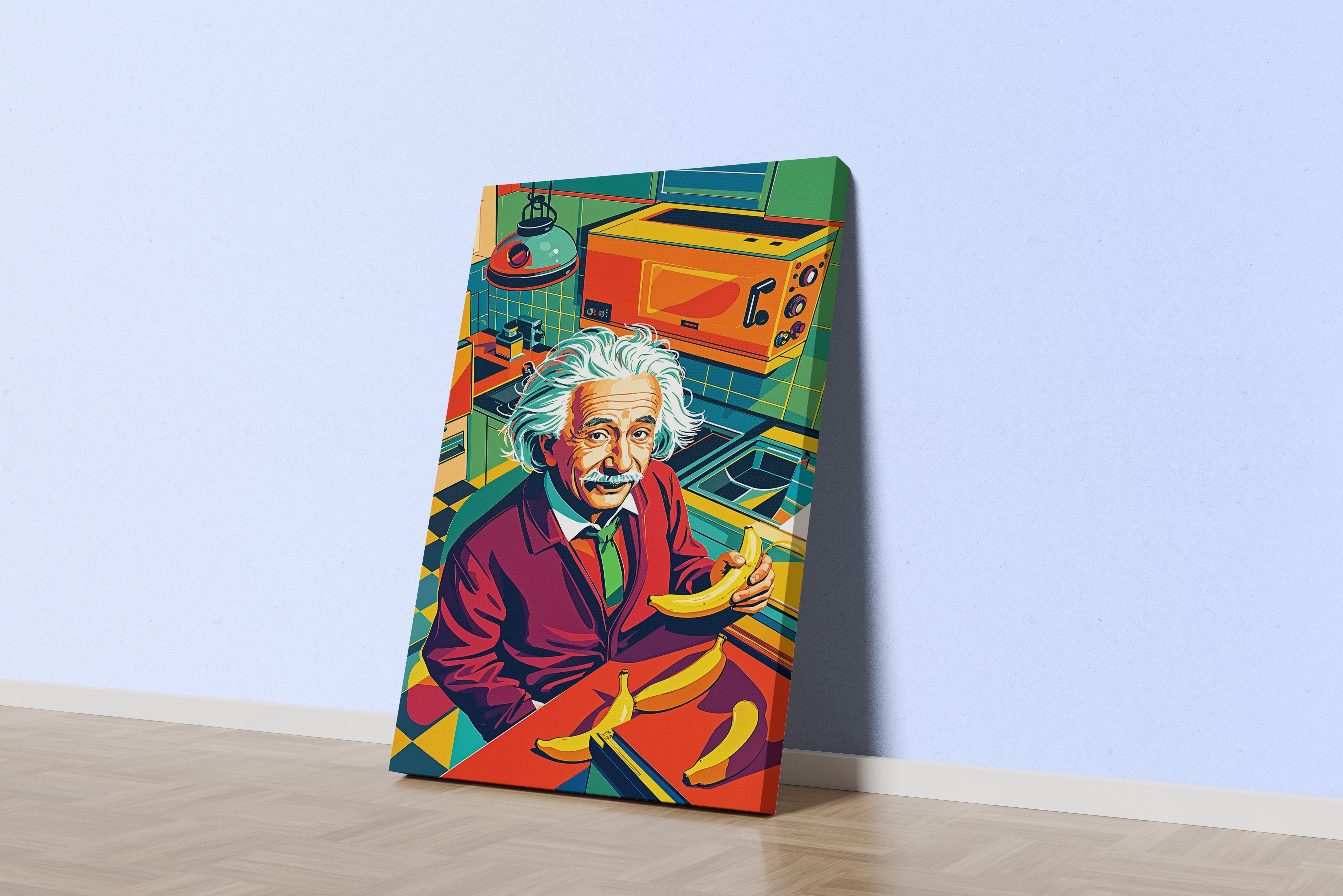 ai creation, Einstein, pop art, ai art, art, kanvas tablo