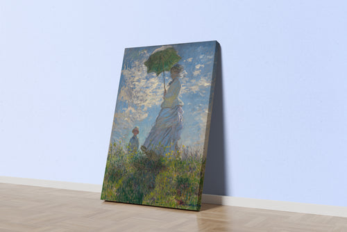 Claude Monet Kadın Şemsiyeyle Çayırda Kanvas Tablo