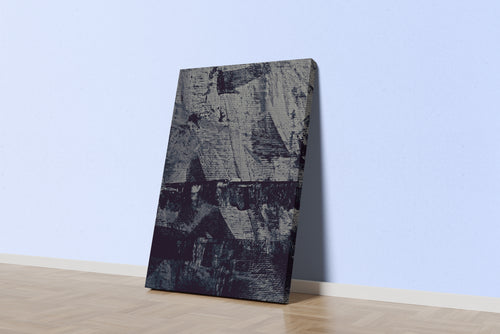 a close-up of a textured, monochromatic abstract painting with heavy brushstrokes on canvas, abstract, art, kanvas tablo