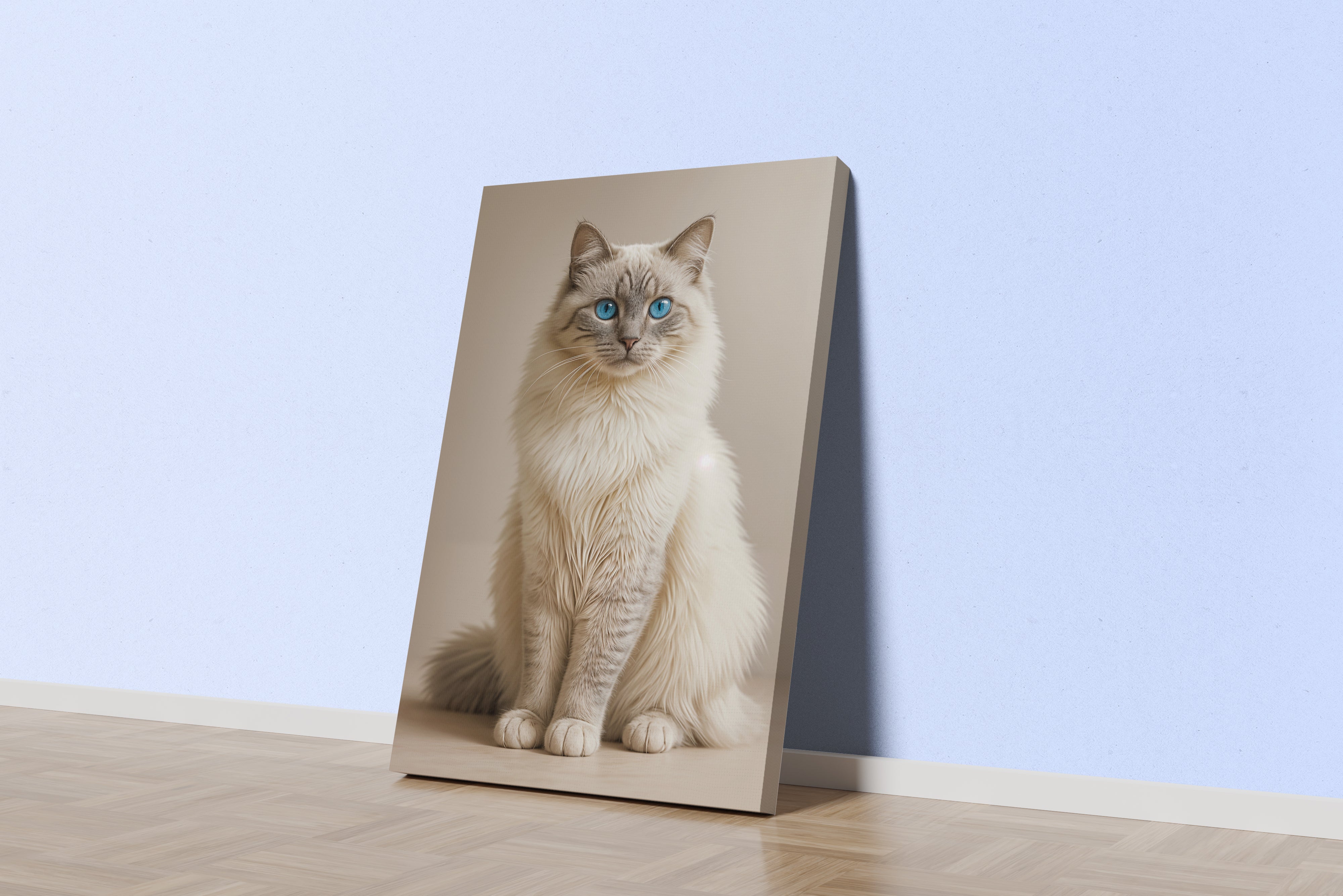 ai creation, calm blue-eyed cat, pet, ai art, art, kanvas tablo