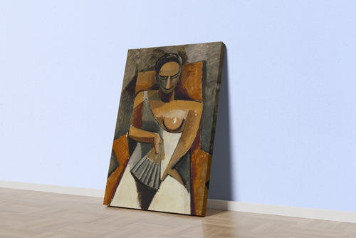 Pablo Picasso Yelpazeli Kadın Kübist Portre Kanvas Tablo