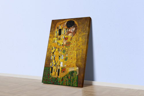 Gustav Klimt Kiss Tablosu Altın Doku Sanat Kanvas Tablo
