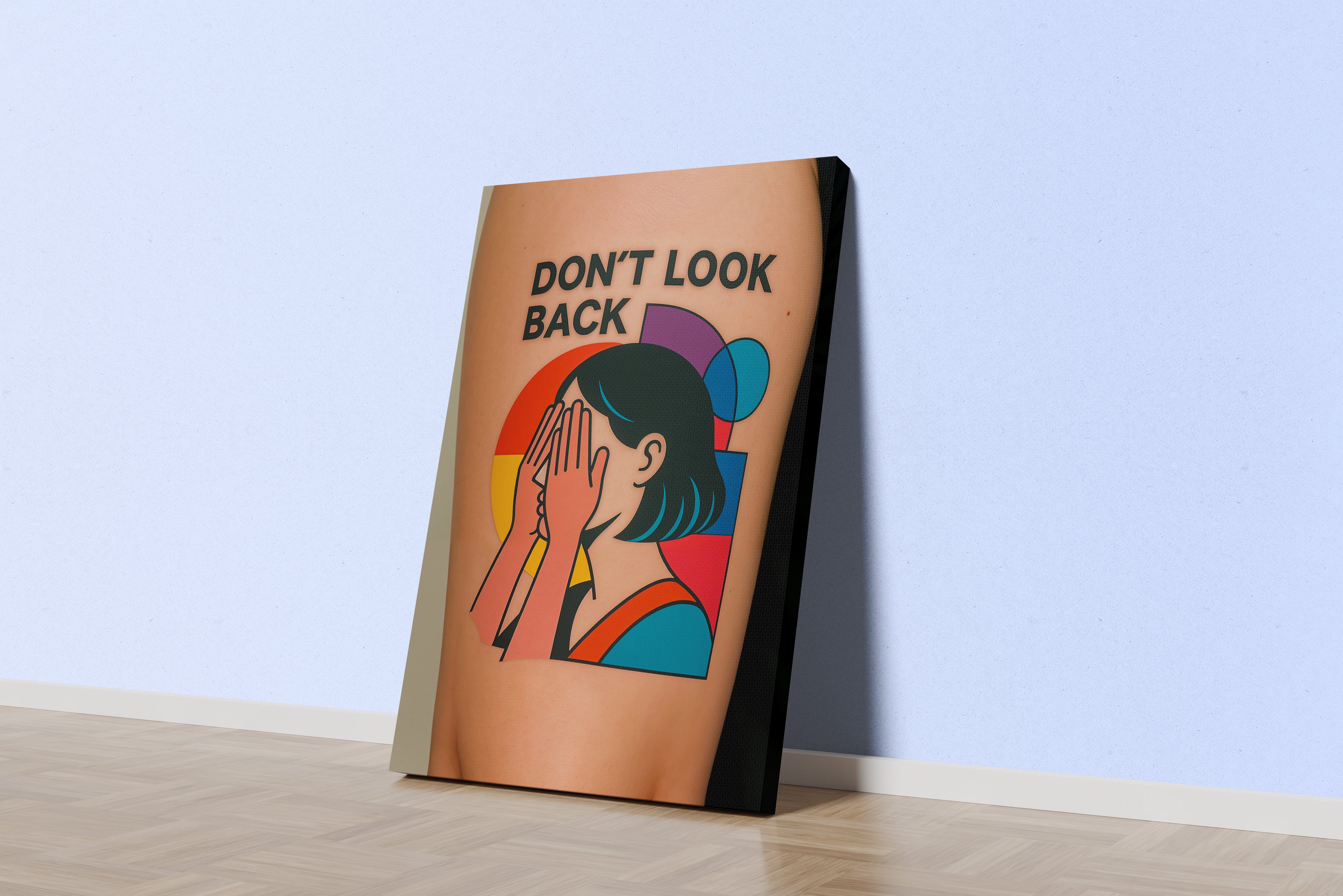 ai creation, dont look back, quote, ai art, art, kanvas tablo