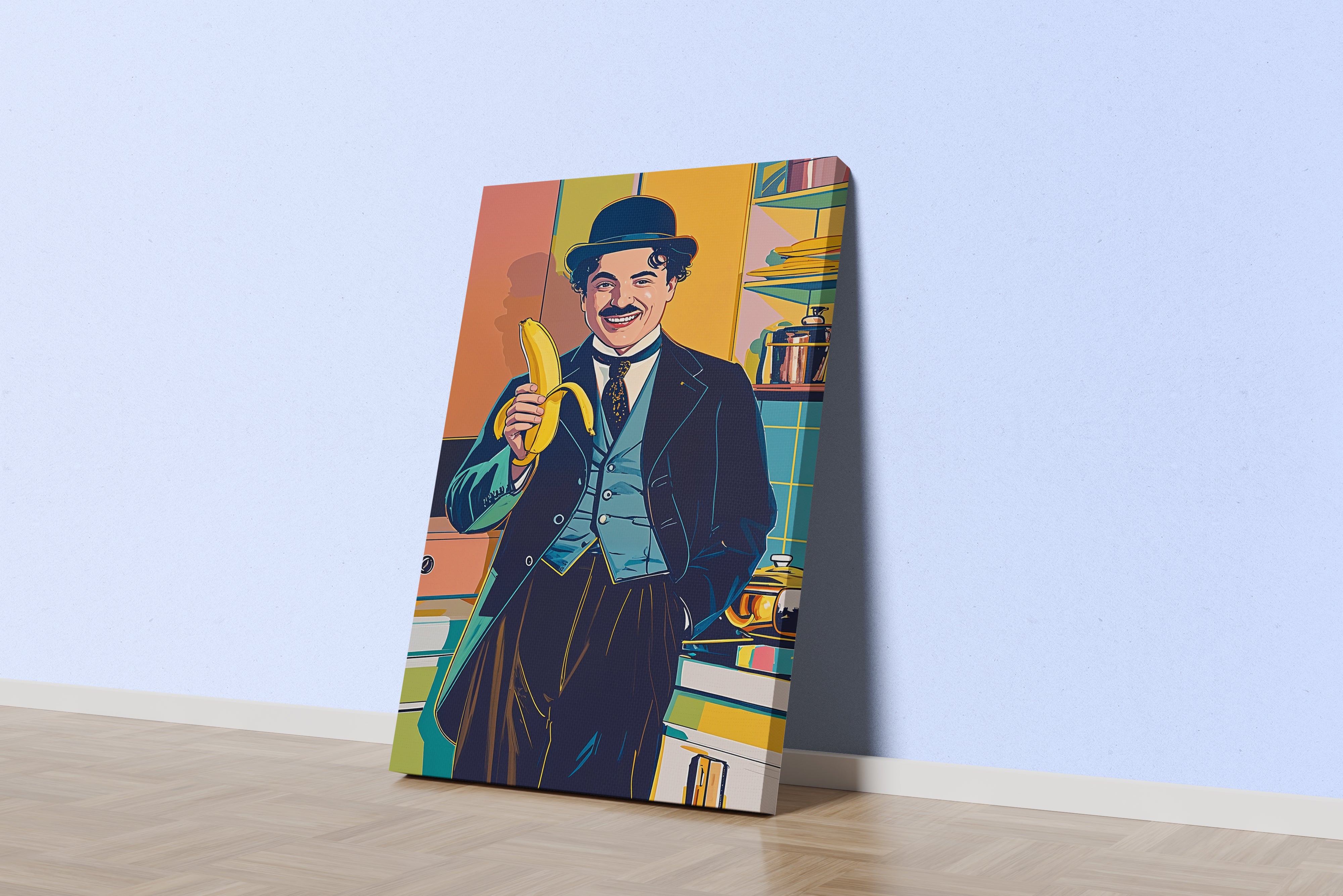 ai creation, Charlie Chaplin, pop art, ai art, art, kanvas tablo