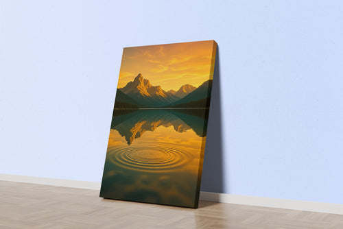 ai creation, mountain and river views, ai art, art, kanvas tablo