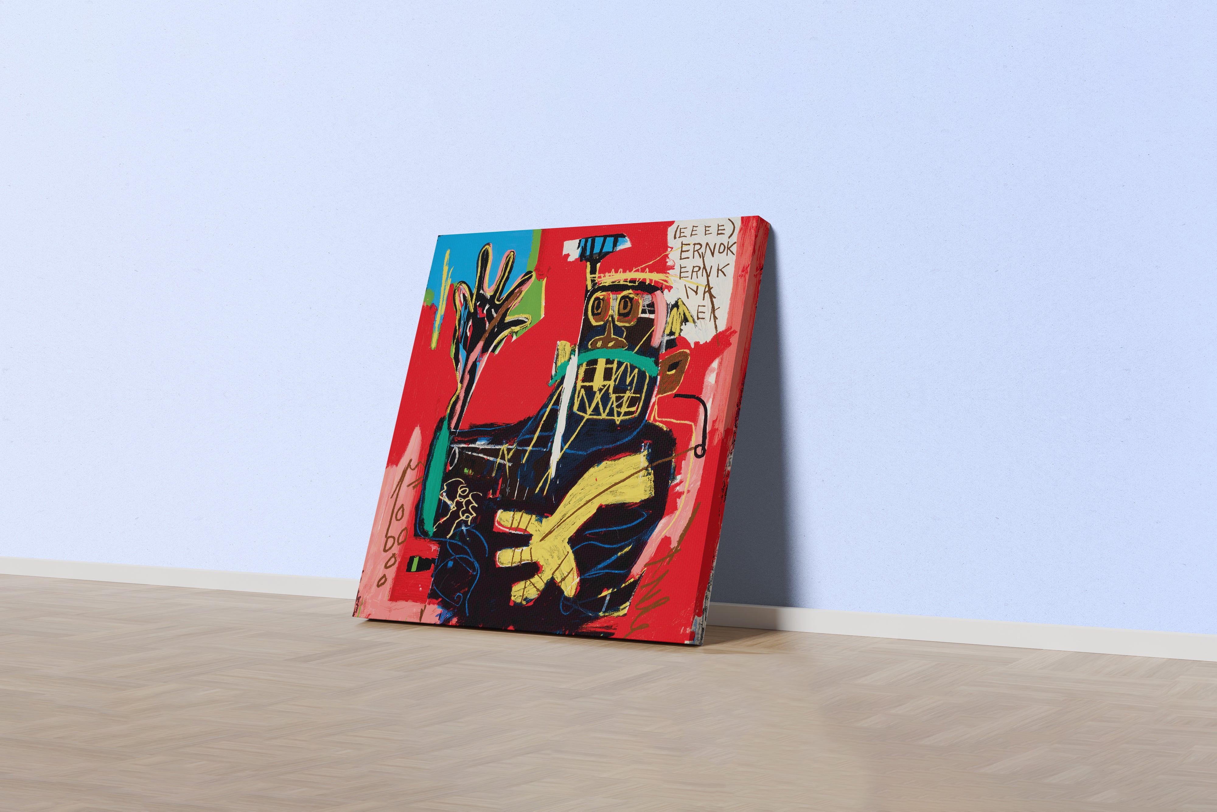 Jean-Michel Basquiat'nın Kahramanlık Simgesi Boksör (Untitled) Neo-Ekspresyonist Kanvas Tablo