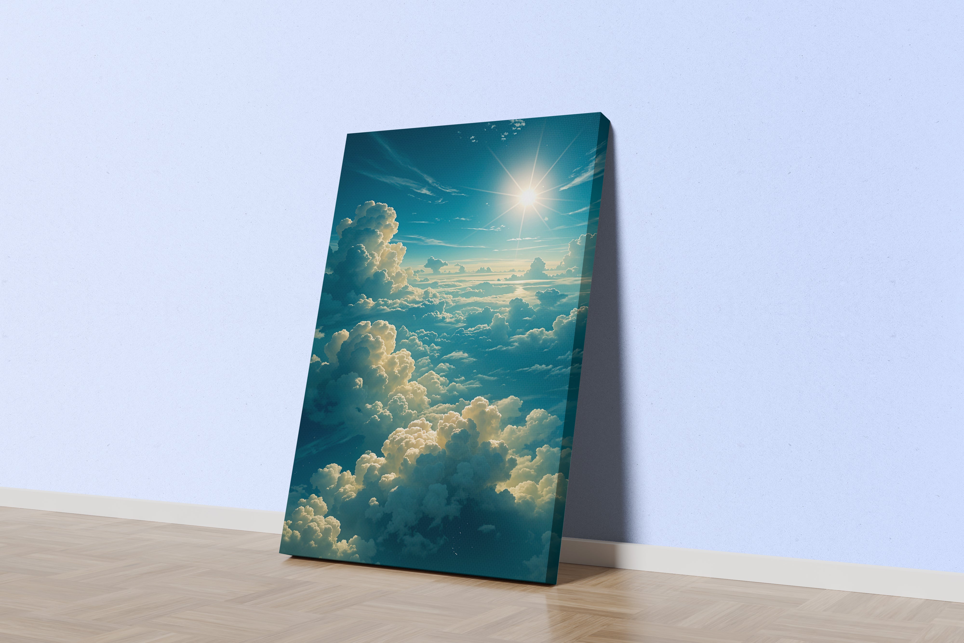 ai creation, as the sun rises above the clouds, ai art, art, kanvas tablo