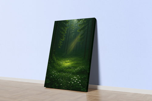 ai creation, a forest in very deep green tones, ai art, art, kanvas tablo