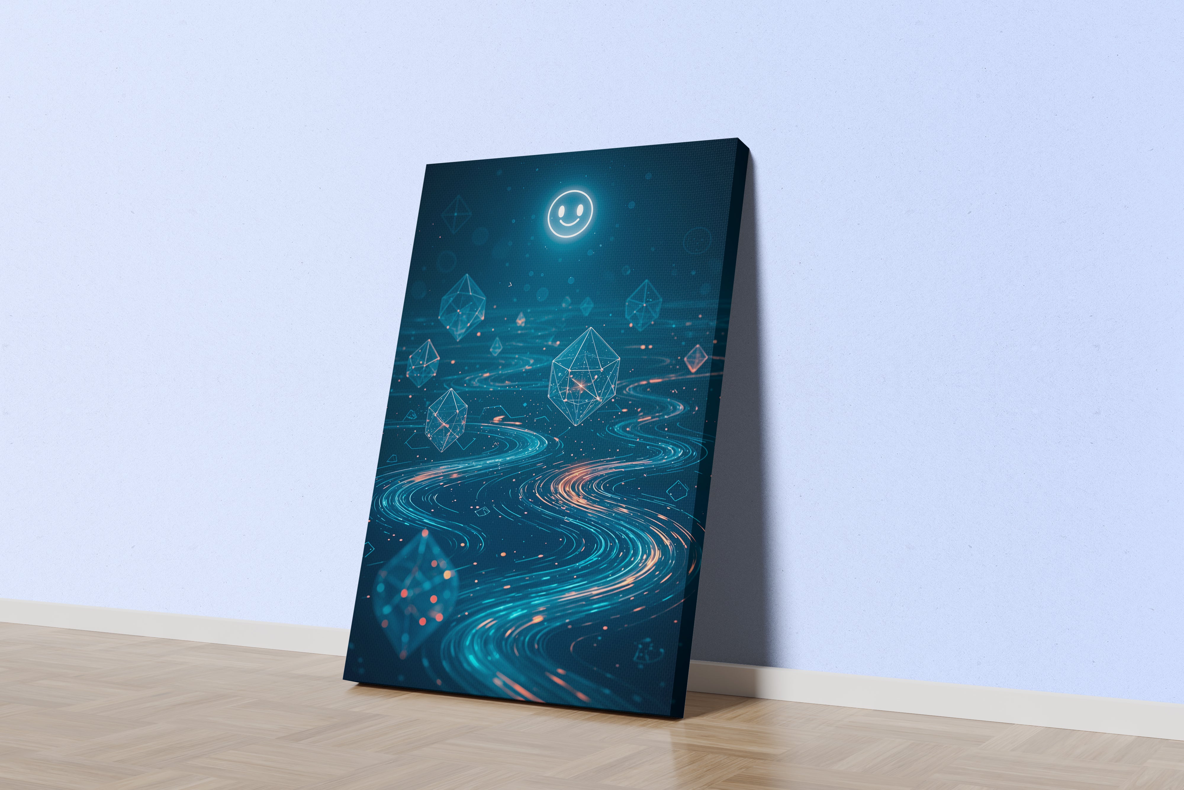 ai creation, crystals appearing on the surface, ai art, art, kanvas tablo