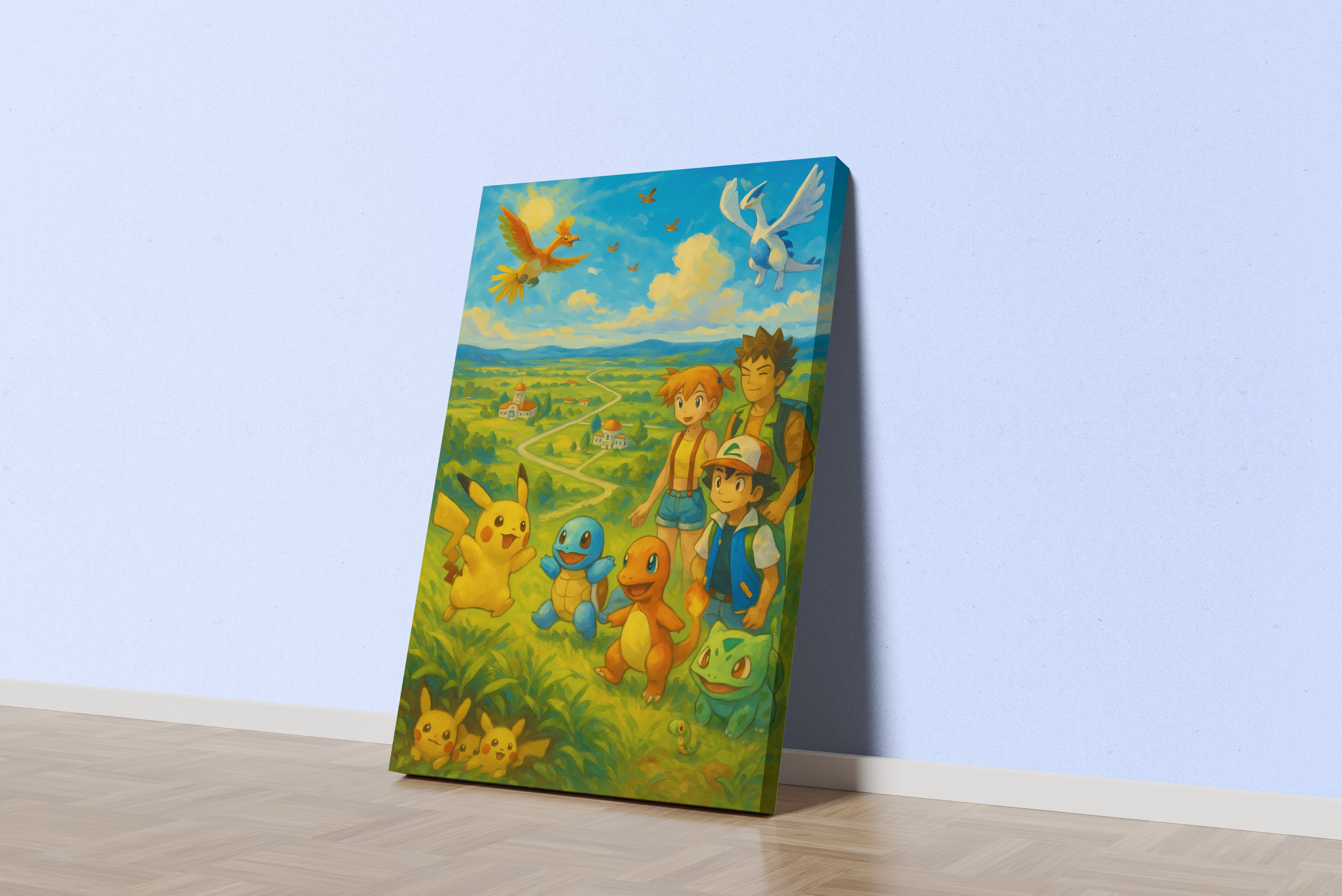 ai creation, Pokemon team, kid, ai art, art, kanvas tablo