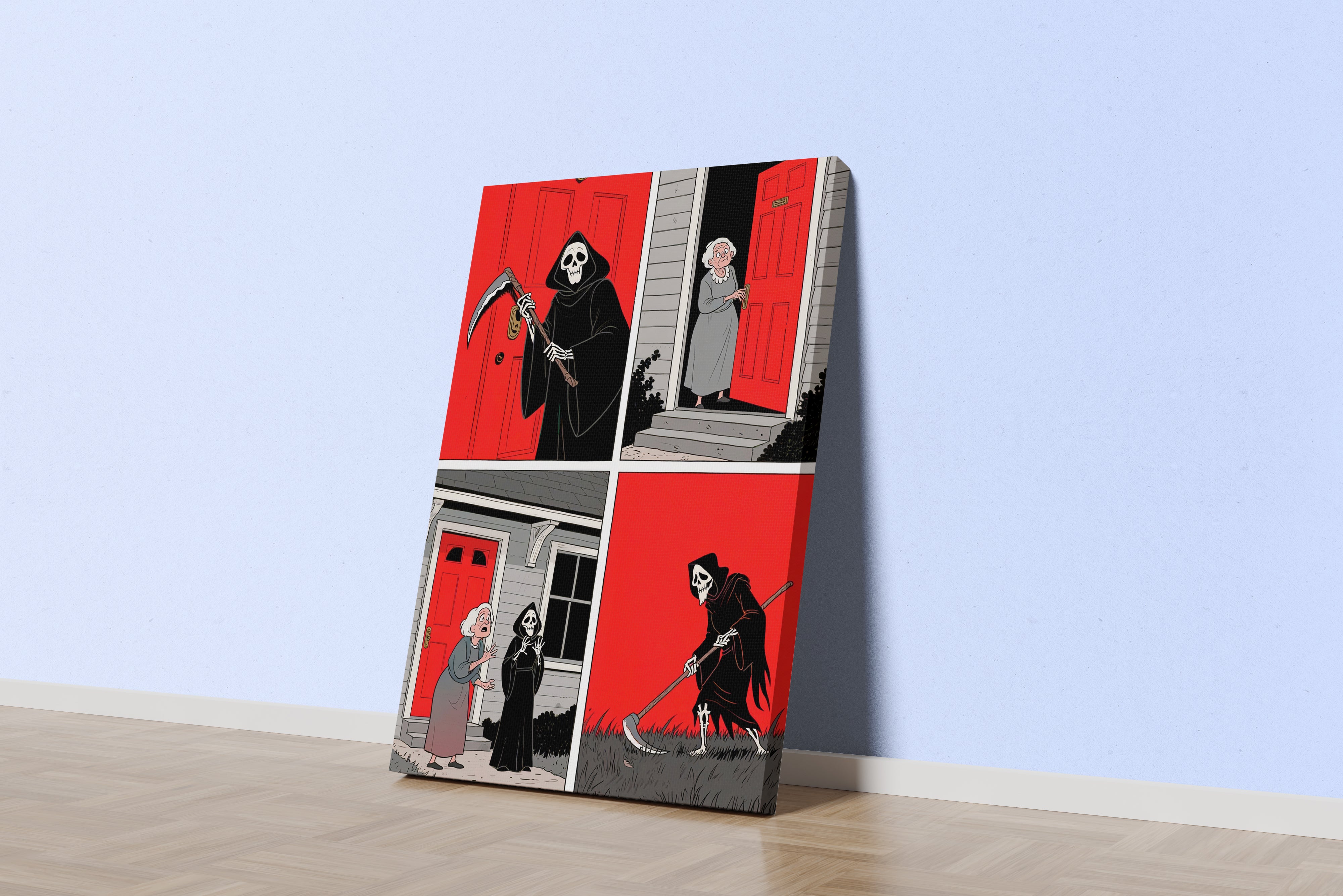 ai creation, death comes for her and she does not resist, ai art, art, kanvas tablo