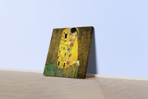 Gustav Klimt'in Aşkın Sembolü Öpücük (The Kiss) Altın Dönem Art Nouveau Kanvas Tablo