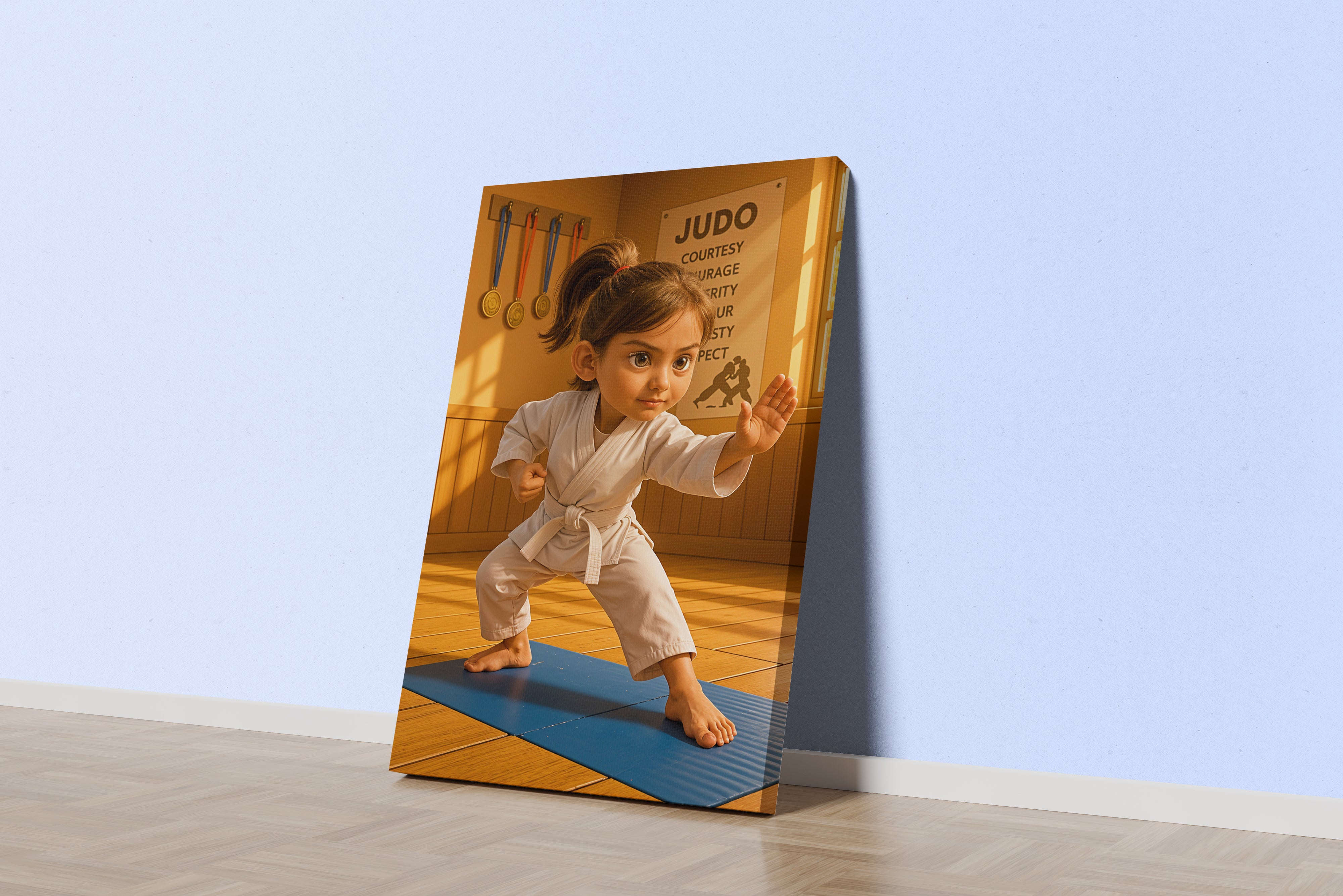 ai creation, baby judo, kid, ai art, art, kanvas tablo