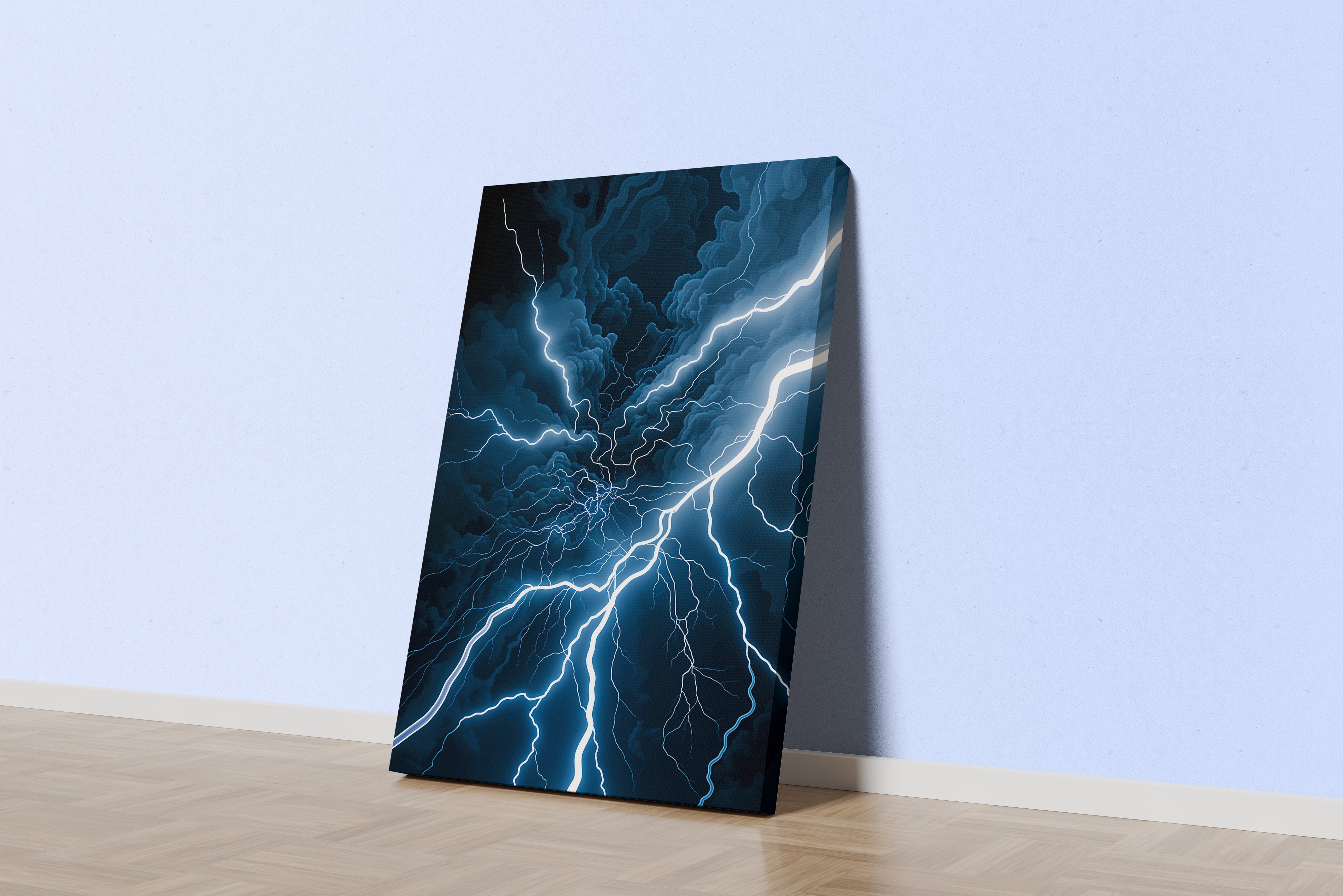 ai creation, dance of lightning, art, kanvas tablo