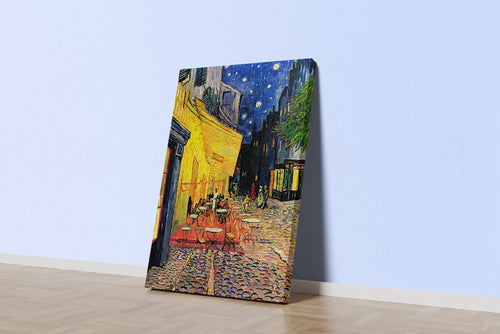 Vincent van Gogh Yıldızlı Gece Altında Kafe Terası Kanvas Tablo