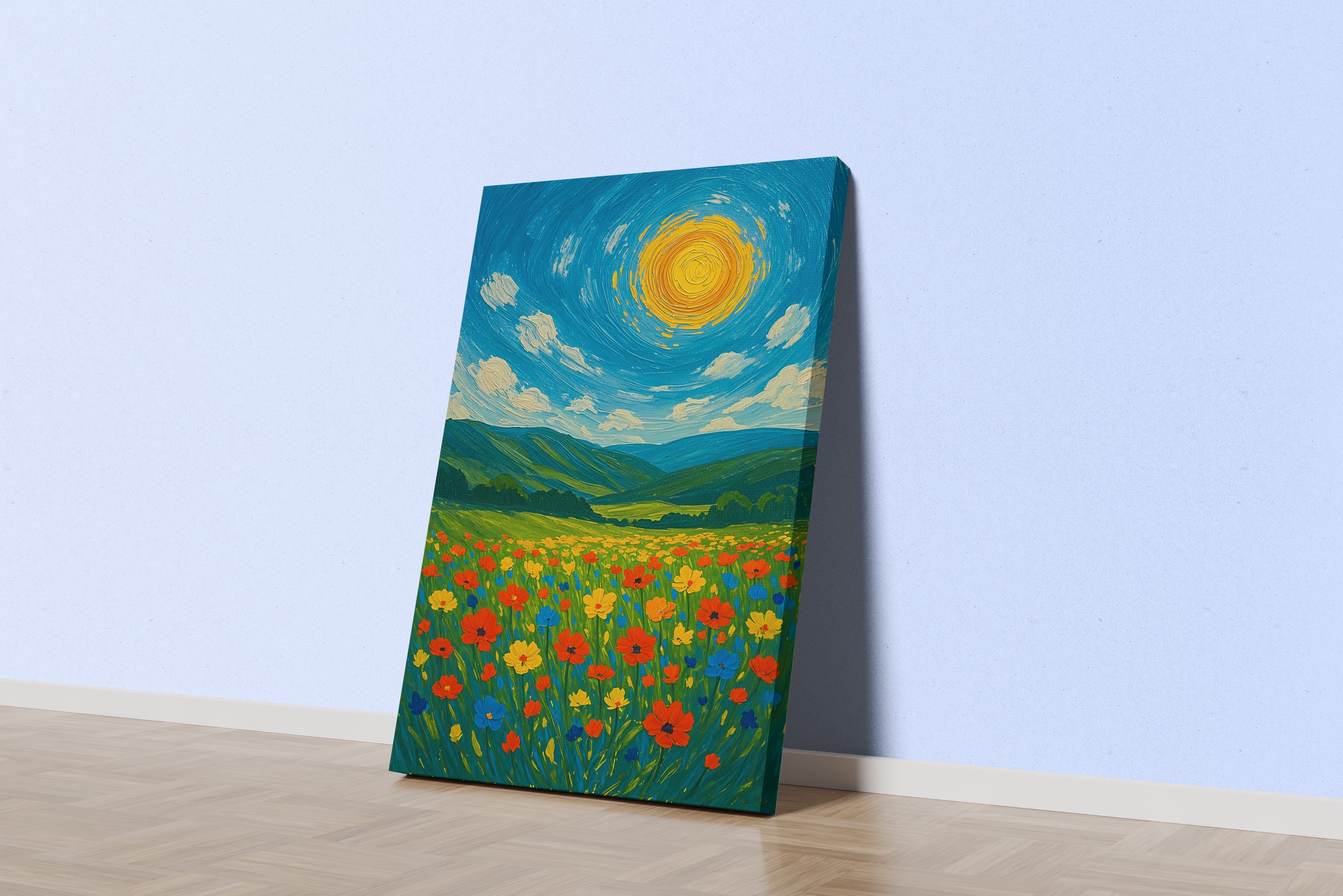 ai creation, oil painting feeling, watching the sun in the garden, ai art, art, kanvas tablo