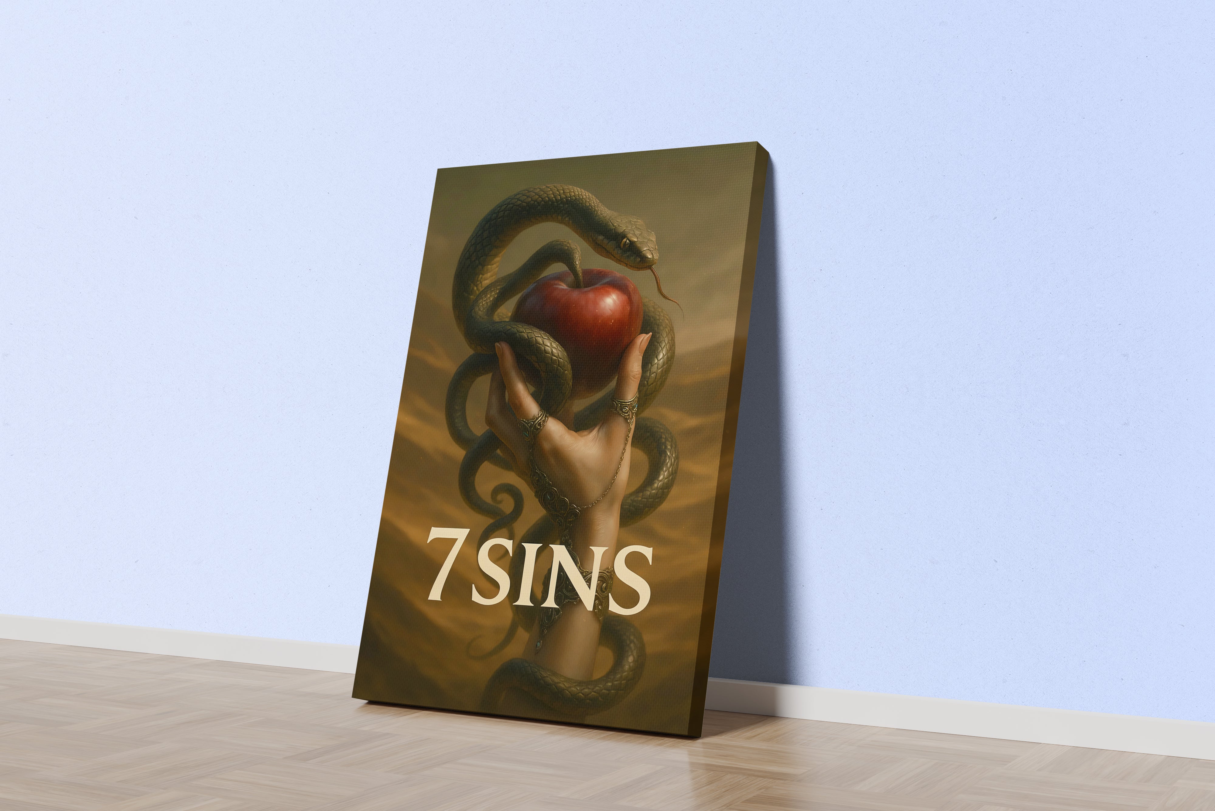 ai creation, 7 sins, snakes effect, quote, ai art, art, kanvas tablo