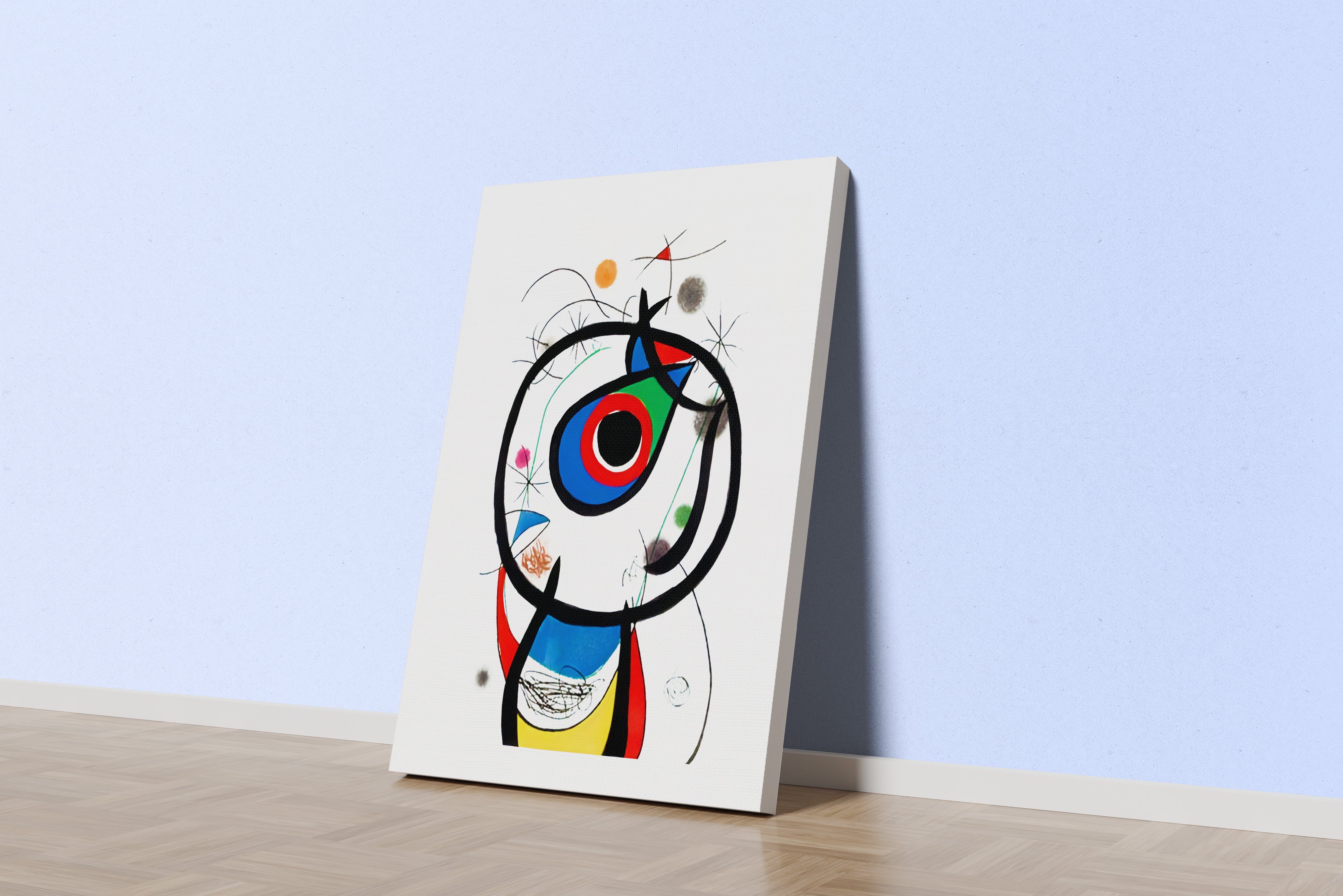 Joan Miró Renkli Soyut Figür Kanvas Tablo