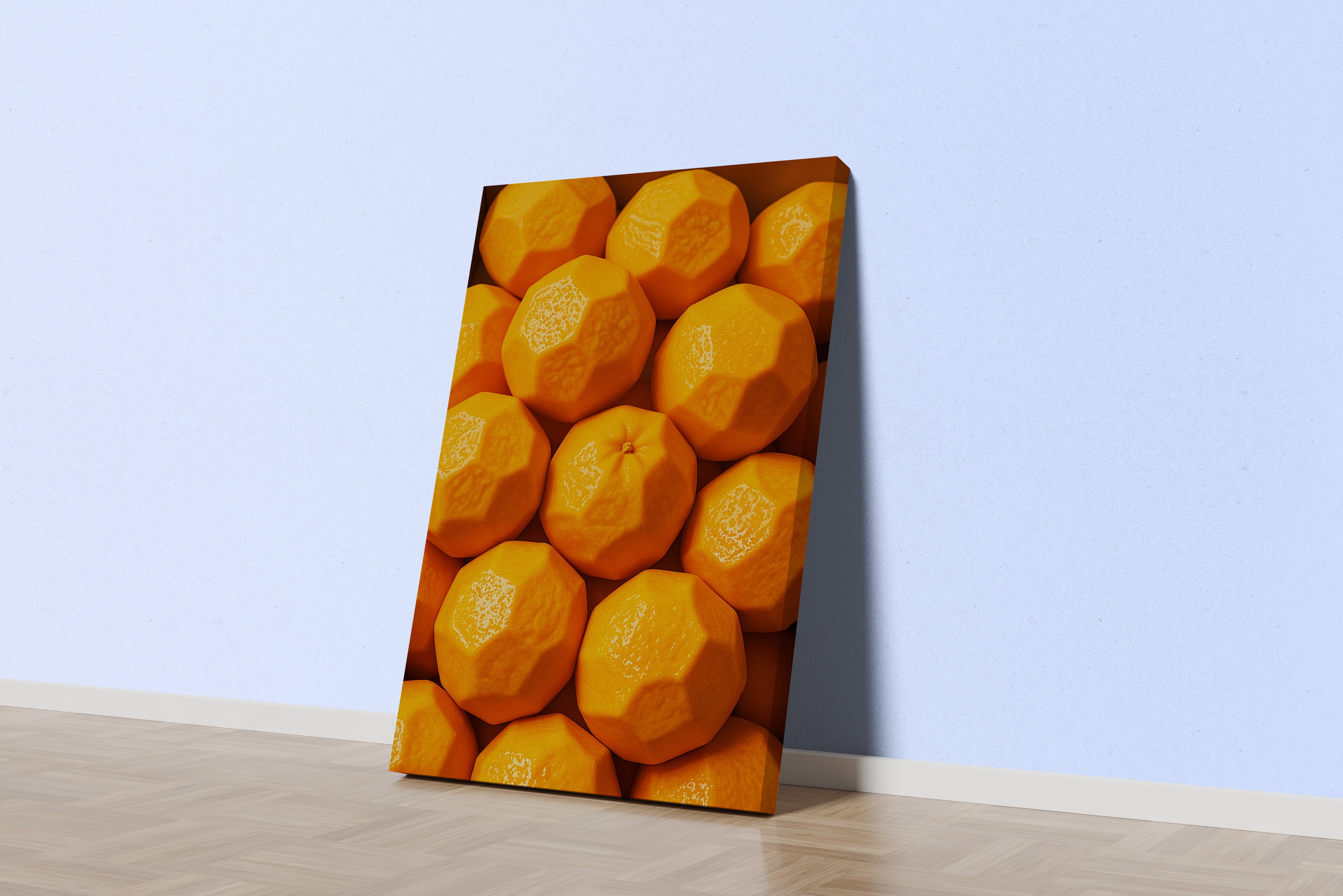 ai creation, polygon orange, ai art, art, kanvas tablo