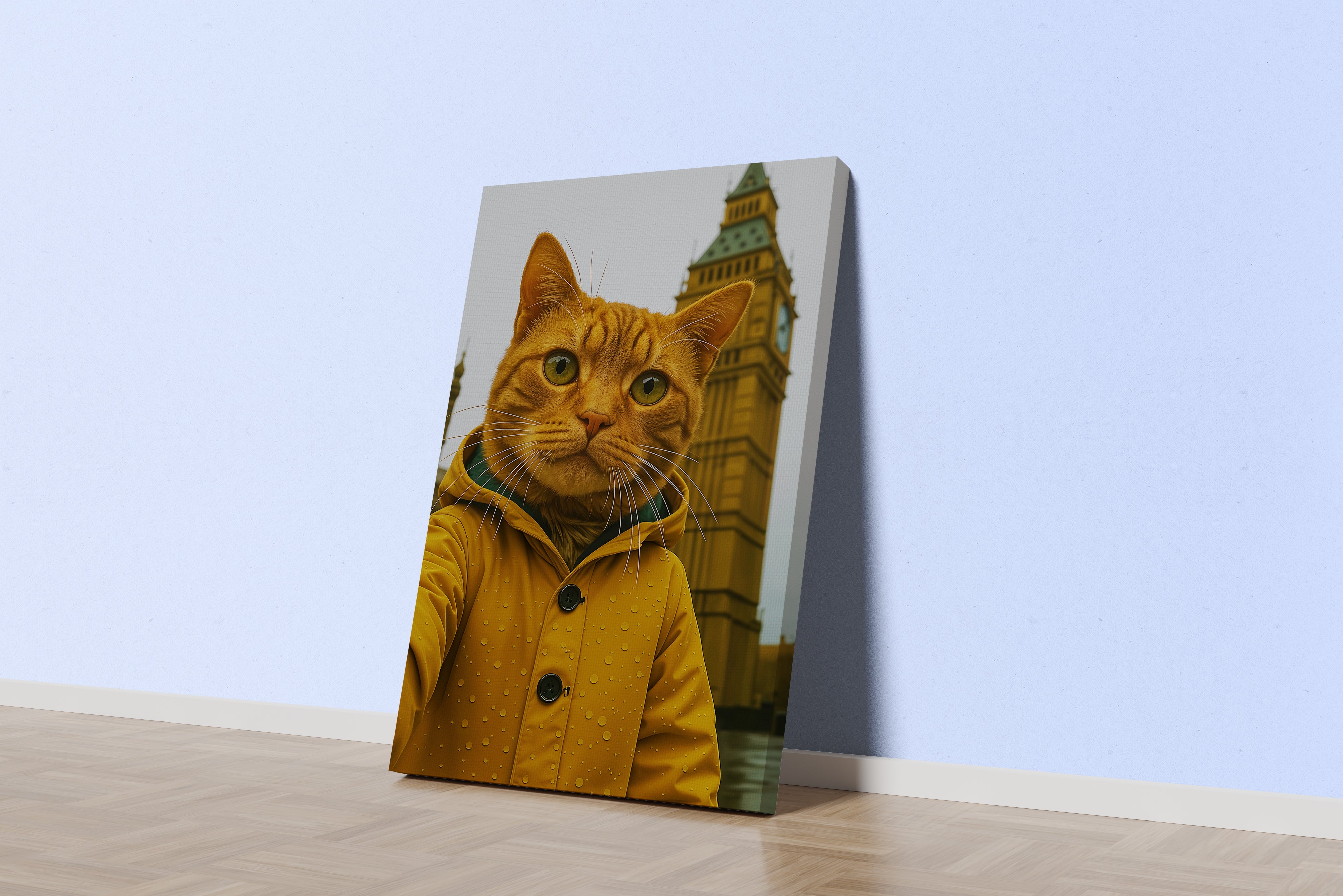 ai creation, cat visits big ben, ai art, art, kanvas tablo