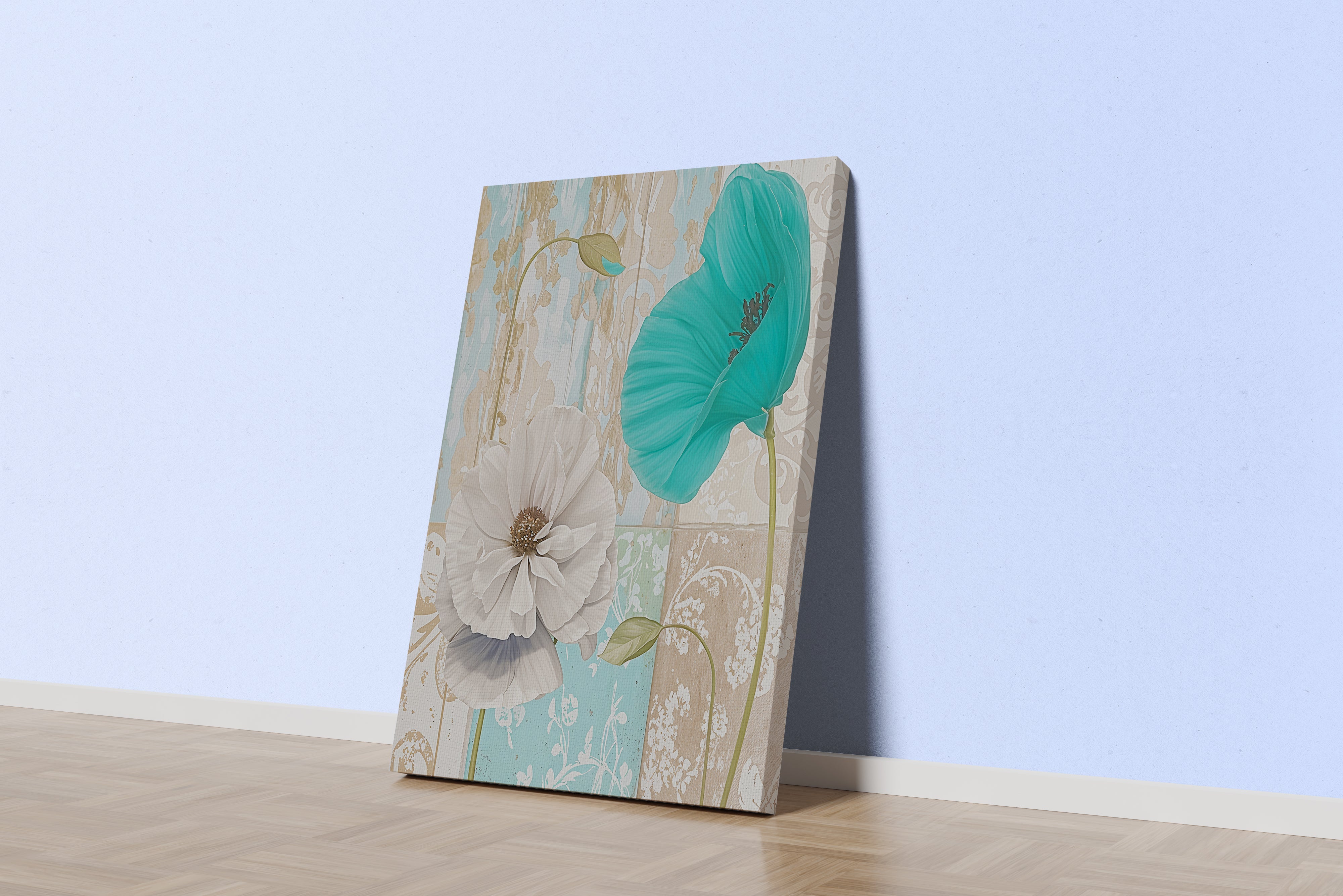 flower motif, colorful, art, kanvas tablo