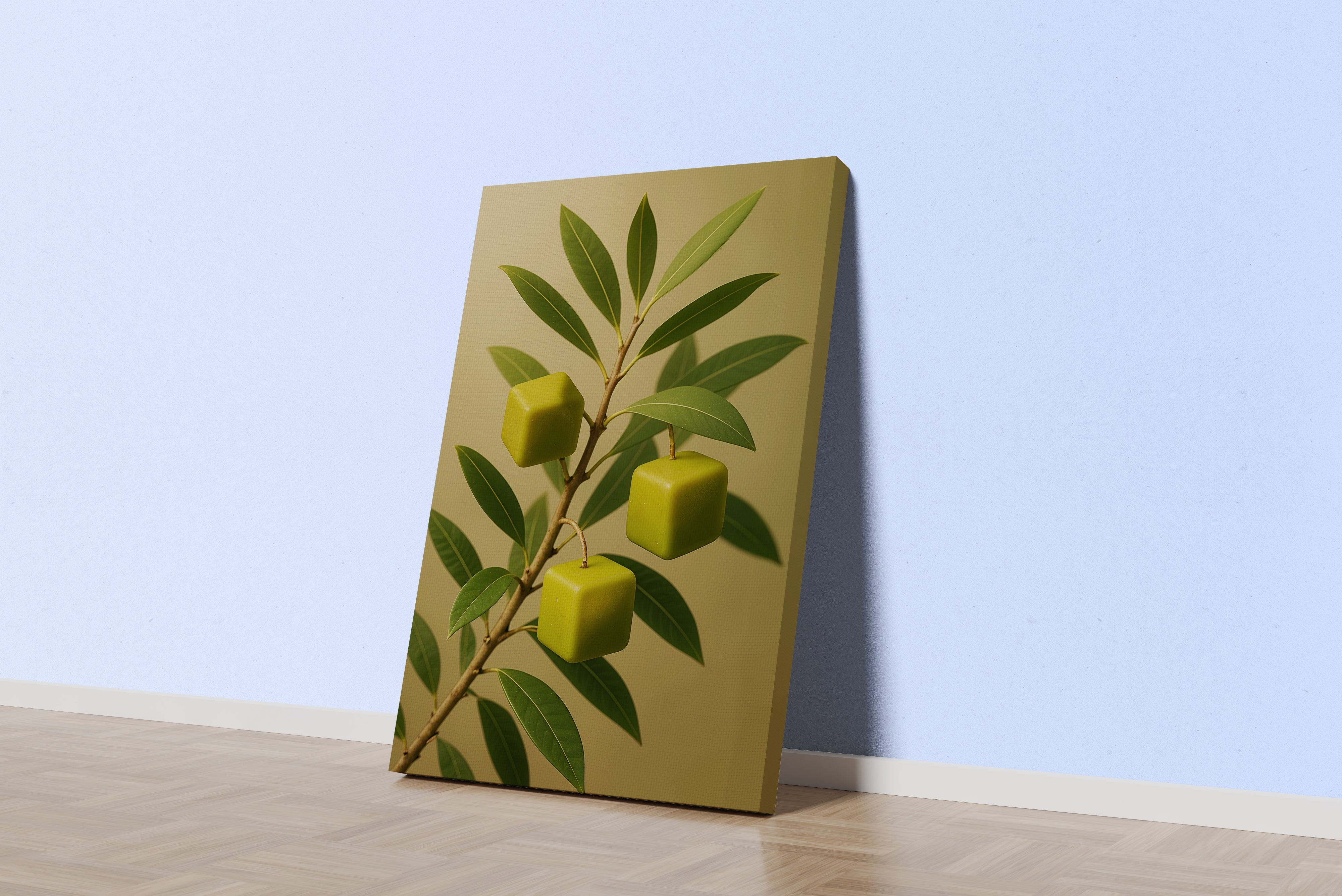ai creation, square green olives, ai art, art, kanvas tablo