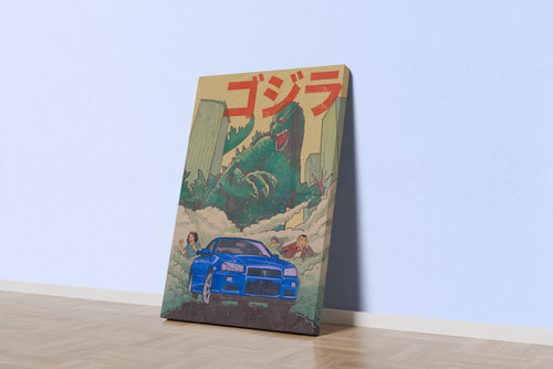 godzilla model 1, movies, art, kanvas tablo