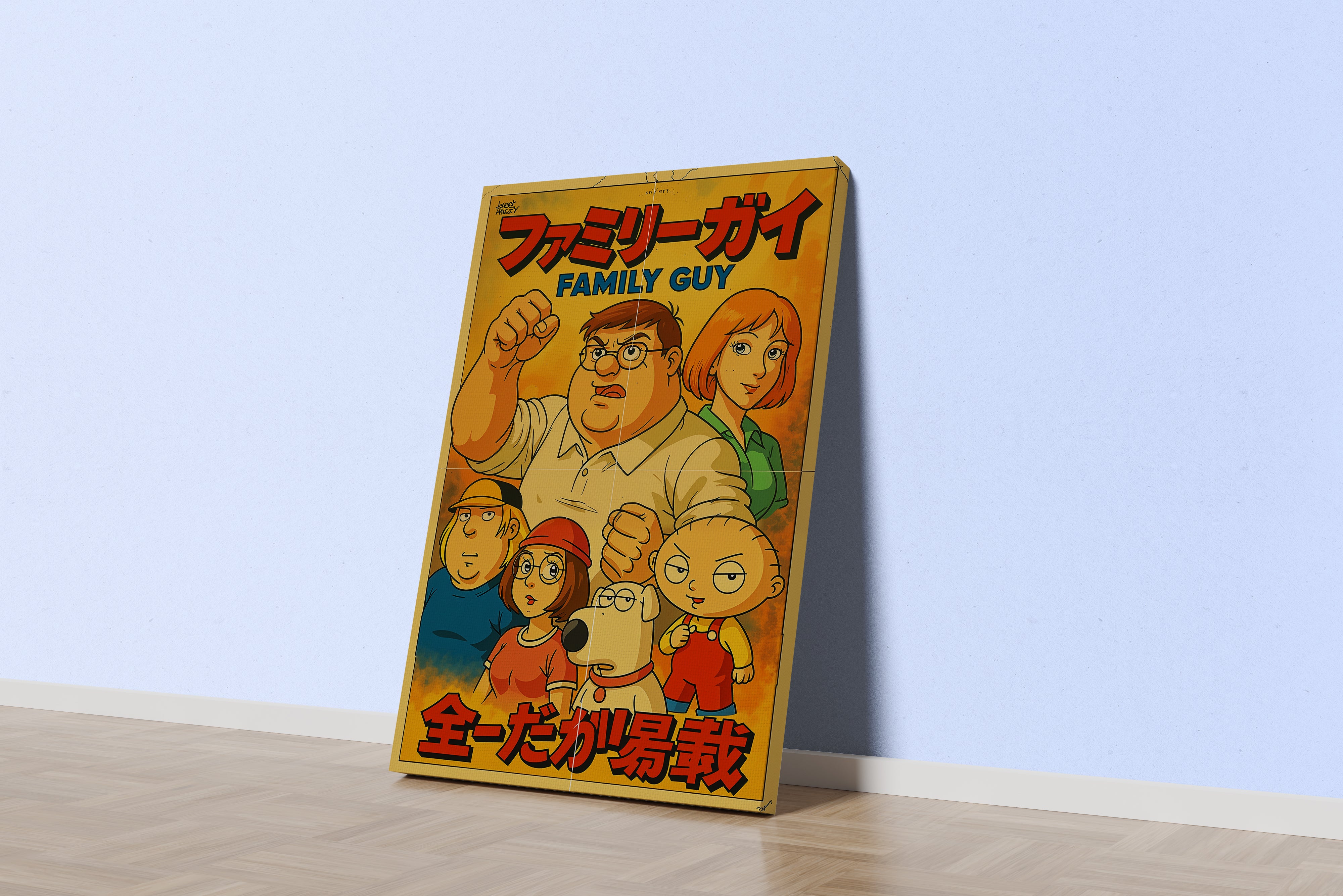 ai creation, family guy japanese version, ai art, art, kanvas tablo