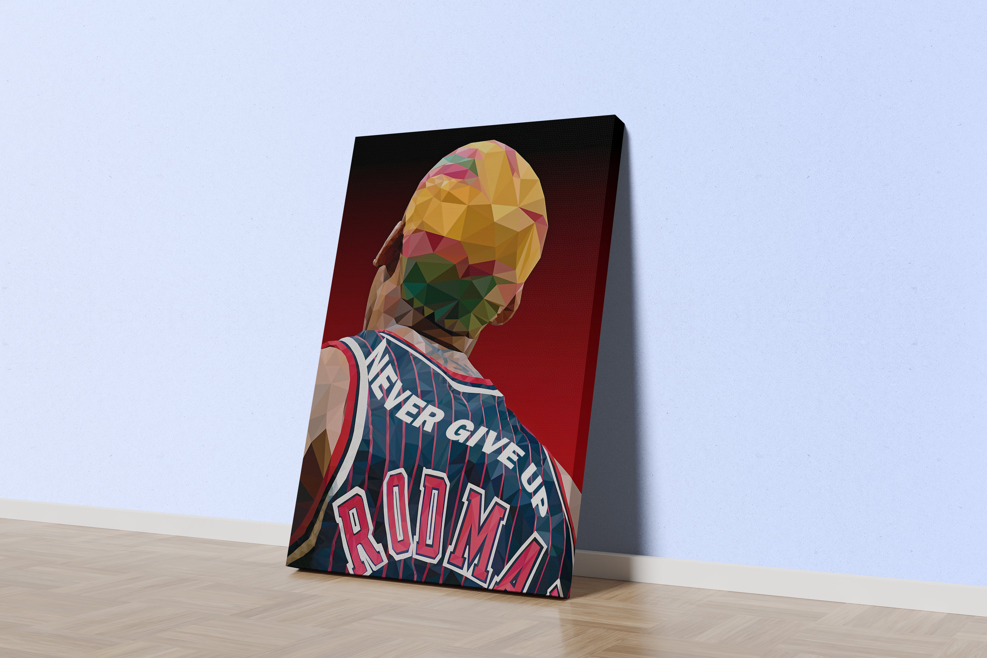 never give up, dennis rodman, sport, kanvas tablo