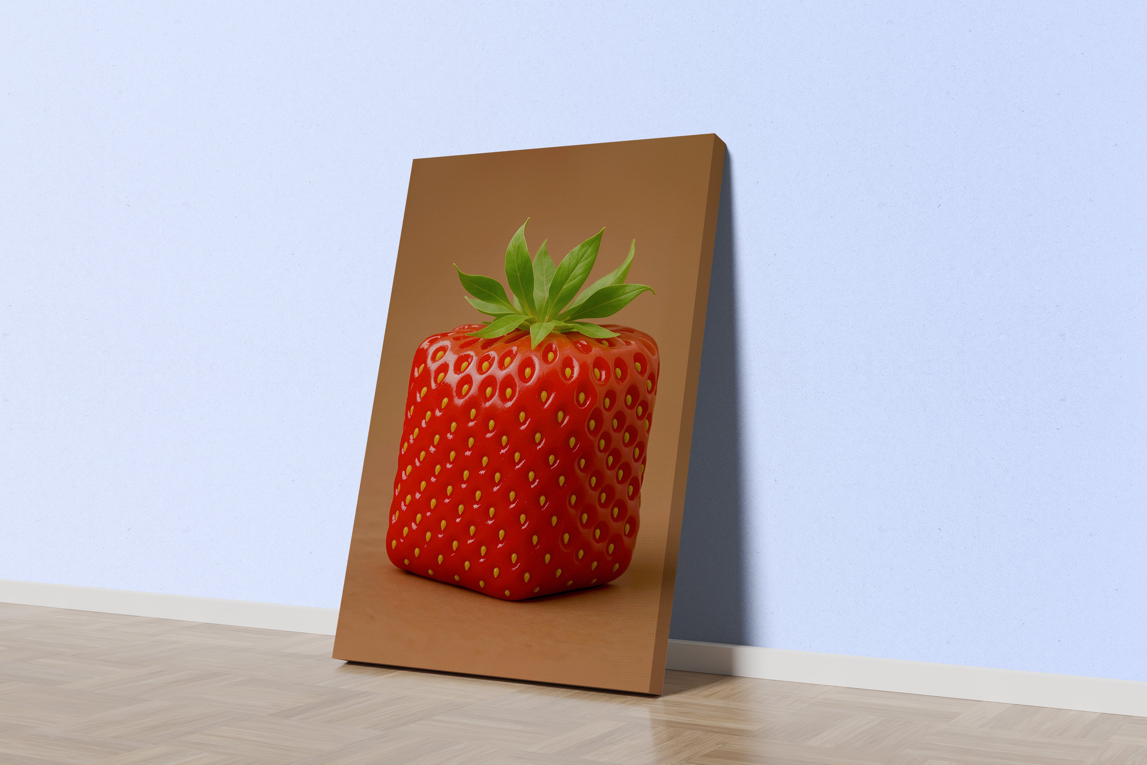 ai creation, square strawberry, ai art, art, kanvas tablo
