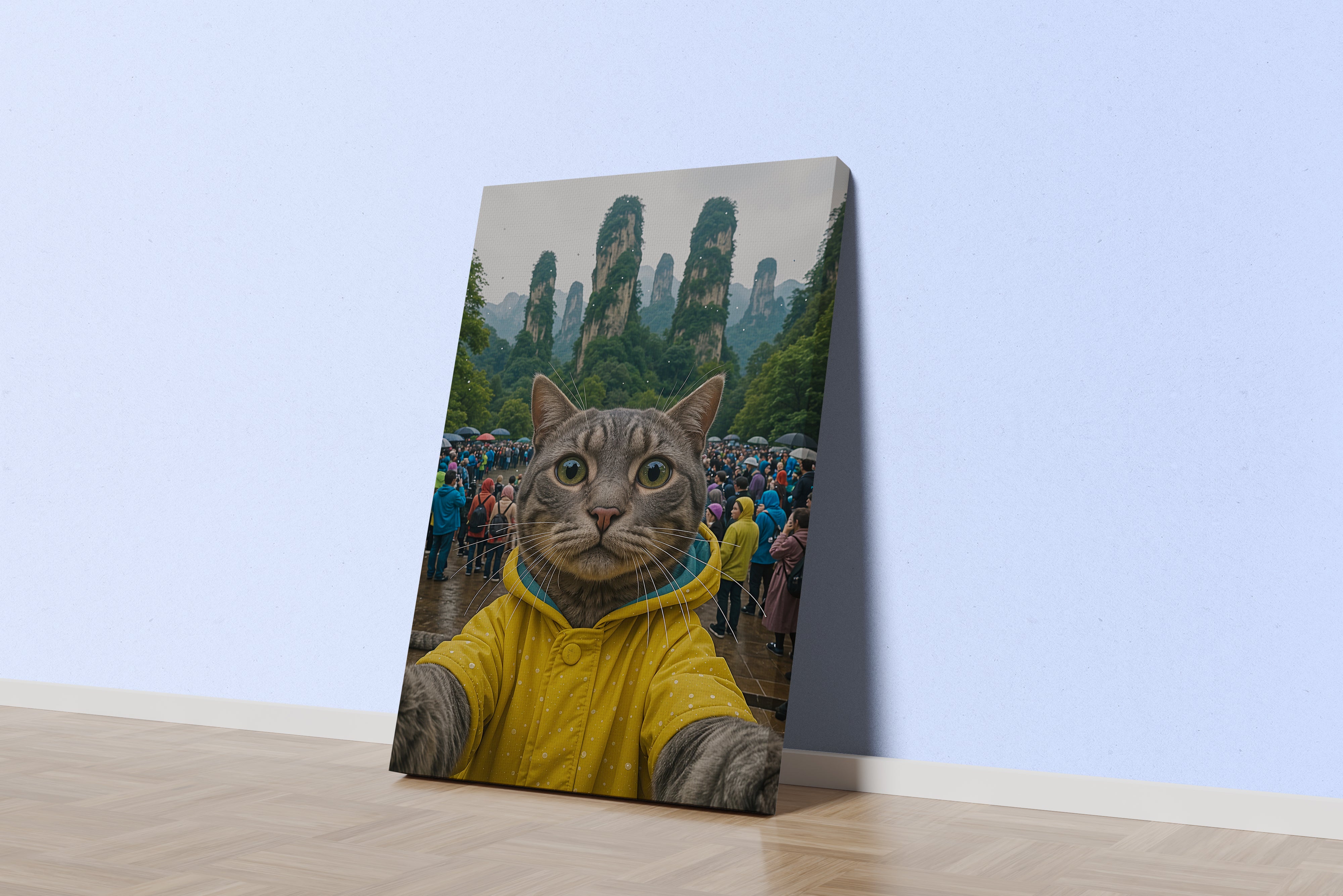 ai creation, cat on a trip, ai art, art, kanvas tablo